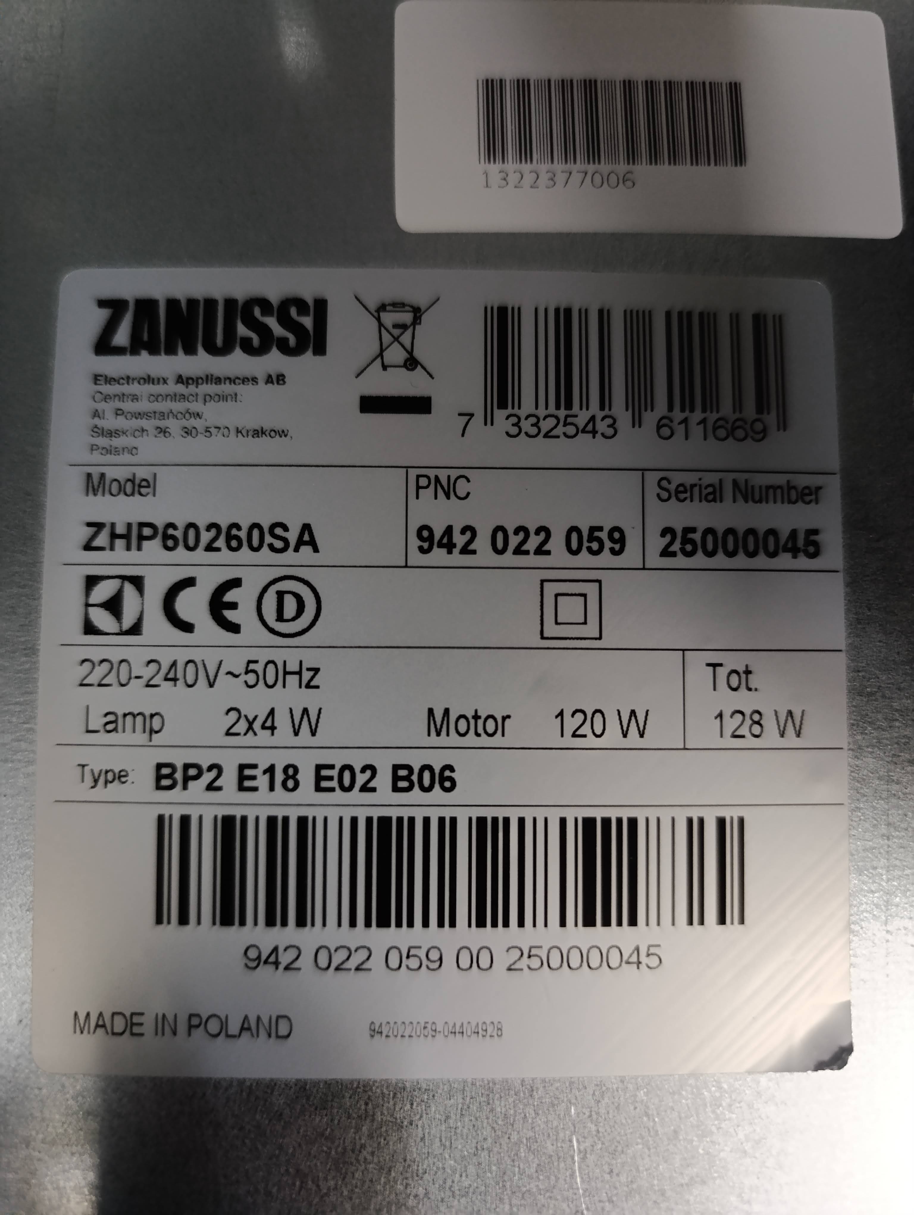 Aspirator Zanussi ZHP60260SA , teleskopski