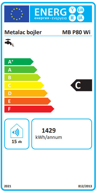 Bojler Metalac Sirius Black MB P80 W,  80 l