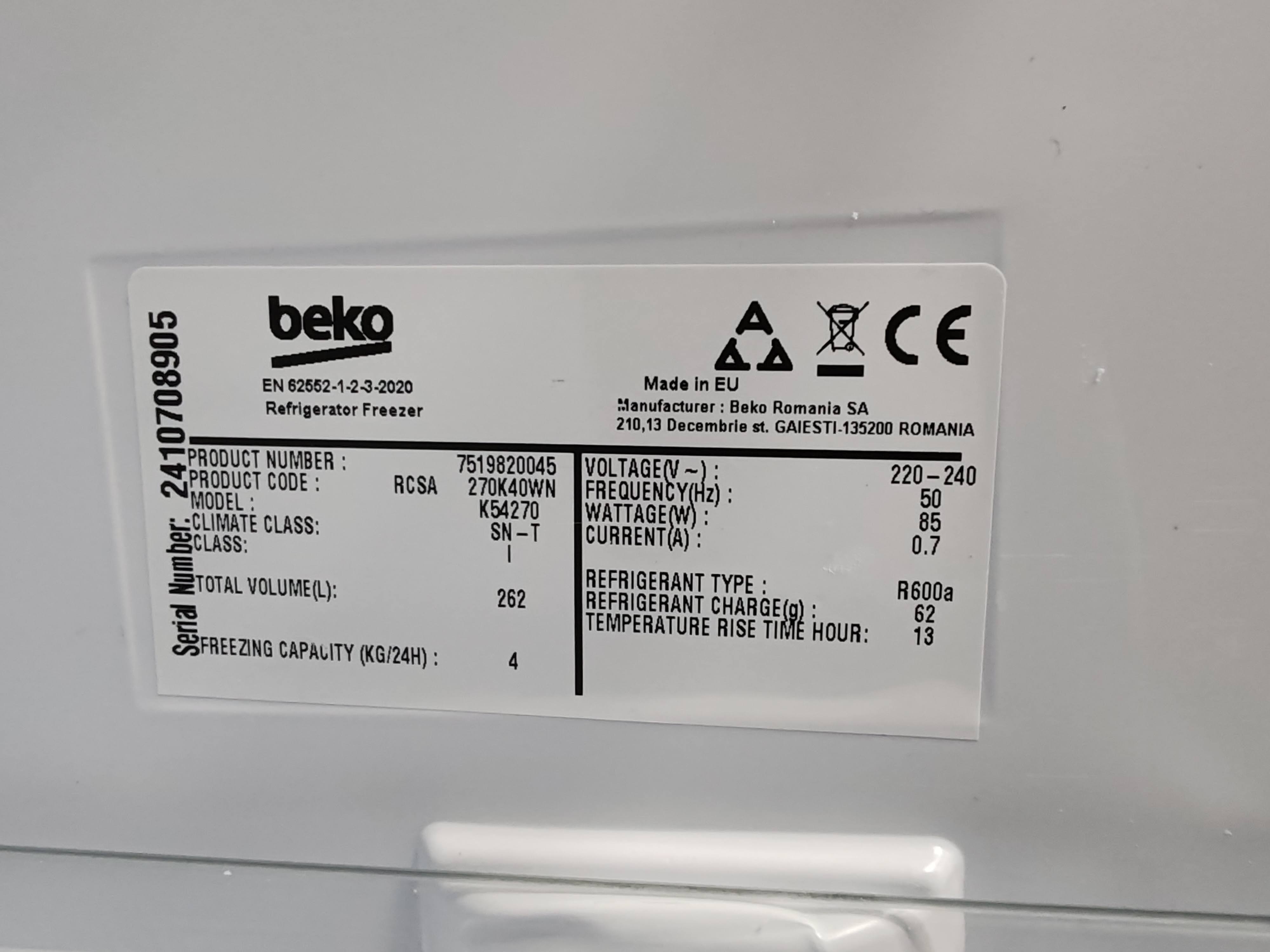 Frižider Beko RCSA270K40WN , 171 cm