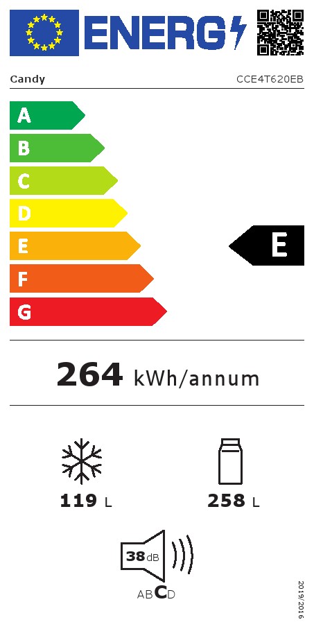 Frižider Candy CCE4T620EB , 200 cm. 