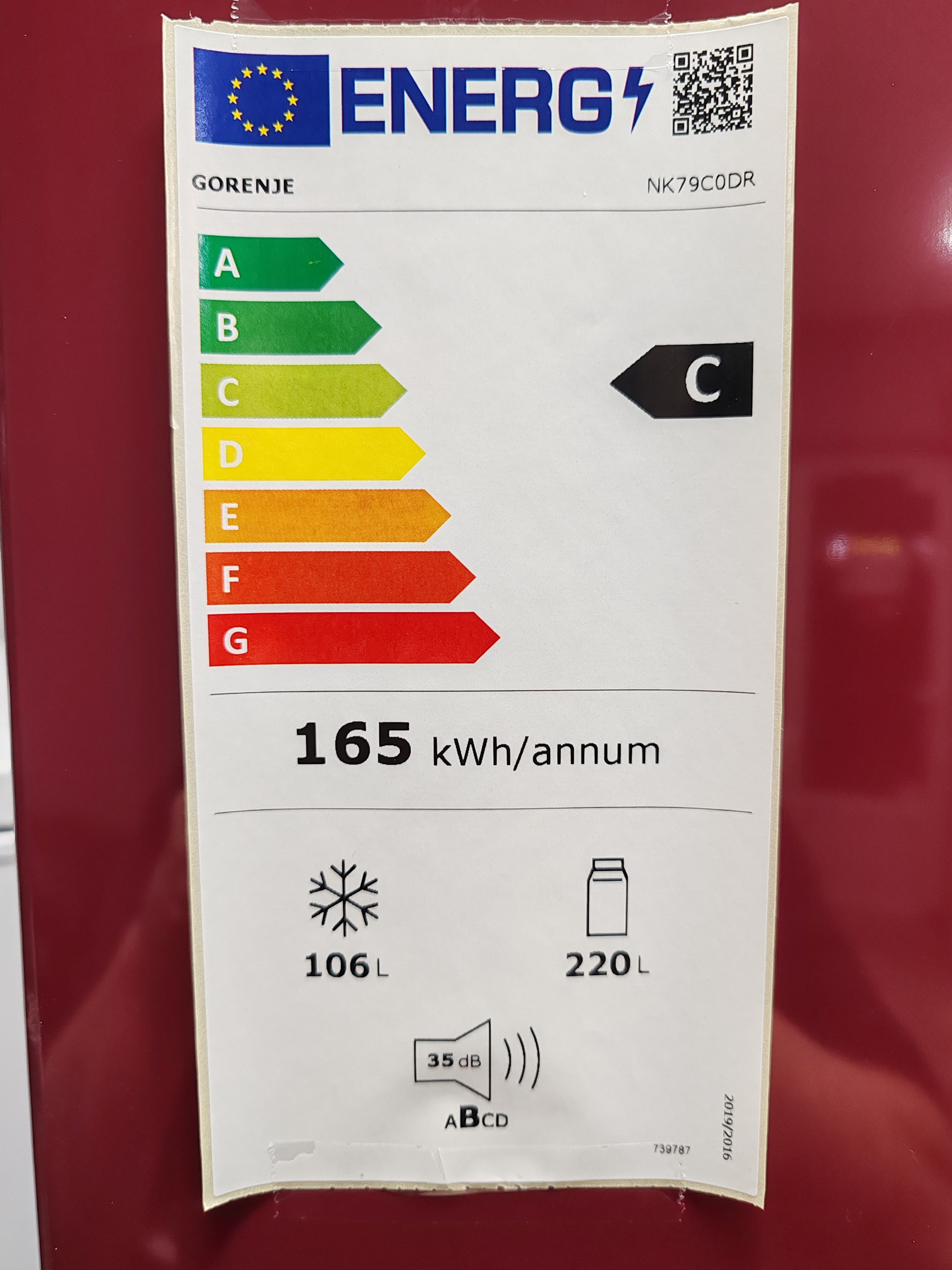 Frižider Gorenje NK79C0DR , 185cm.