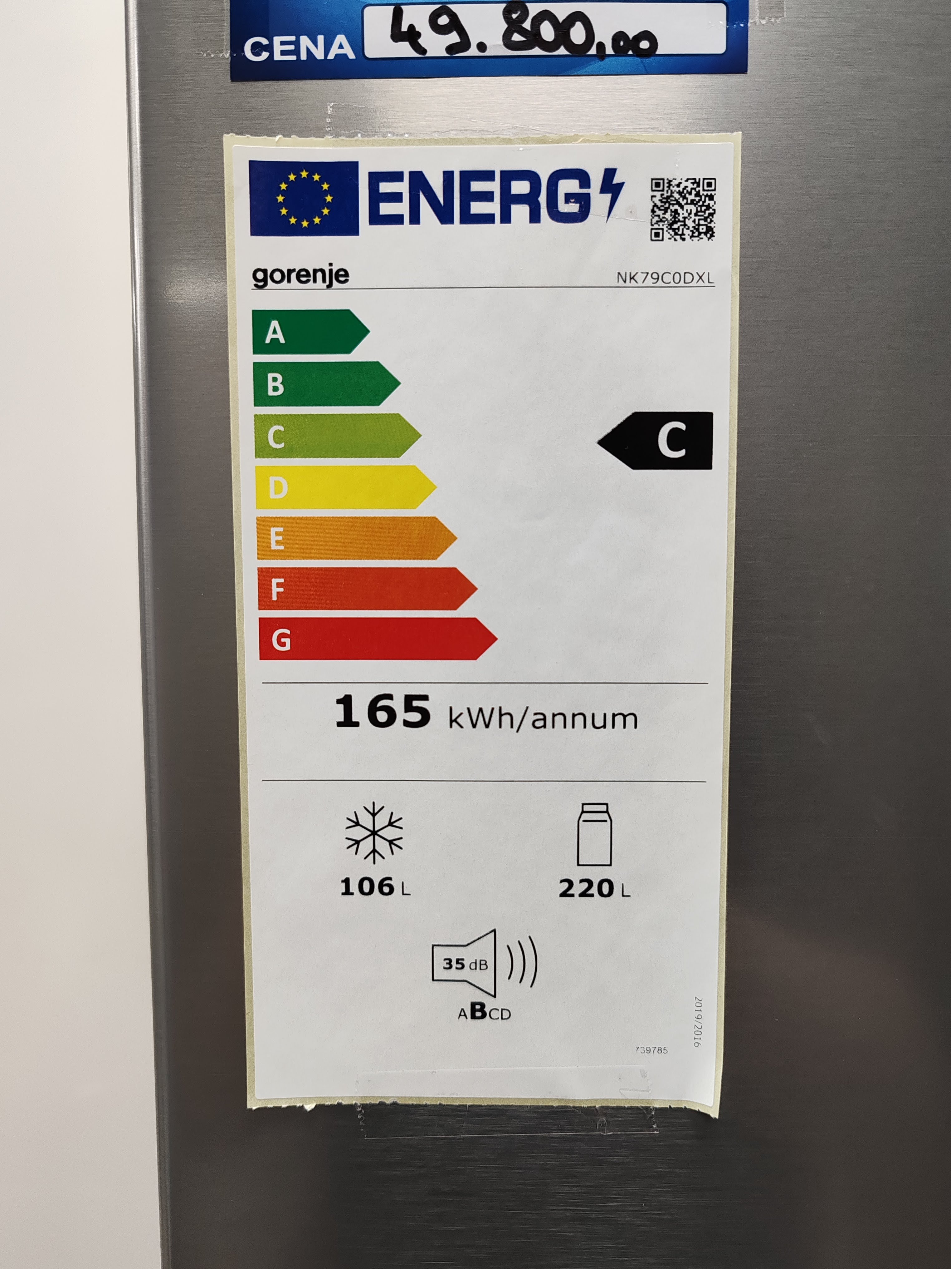 Frižider Gorenje NK79C0DXL , 185cm.