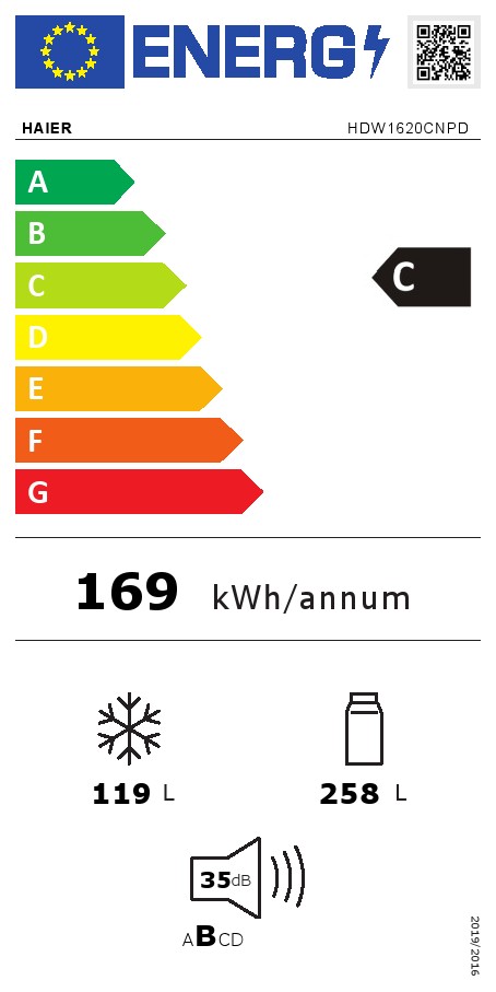 Frižider Haier HDW1620CNPD , 200 cm, No Frost