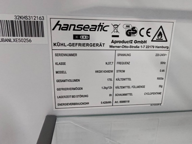 Frižider Hanseatic HKGK14349DW (3) , 143cm