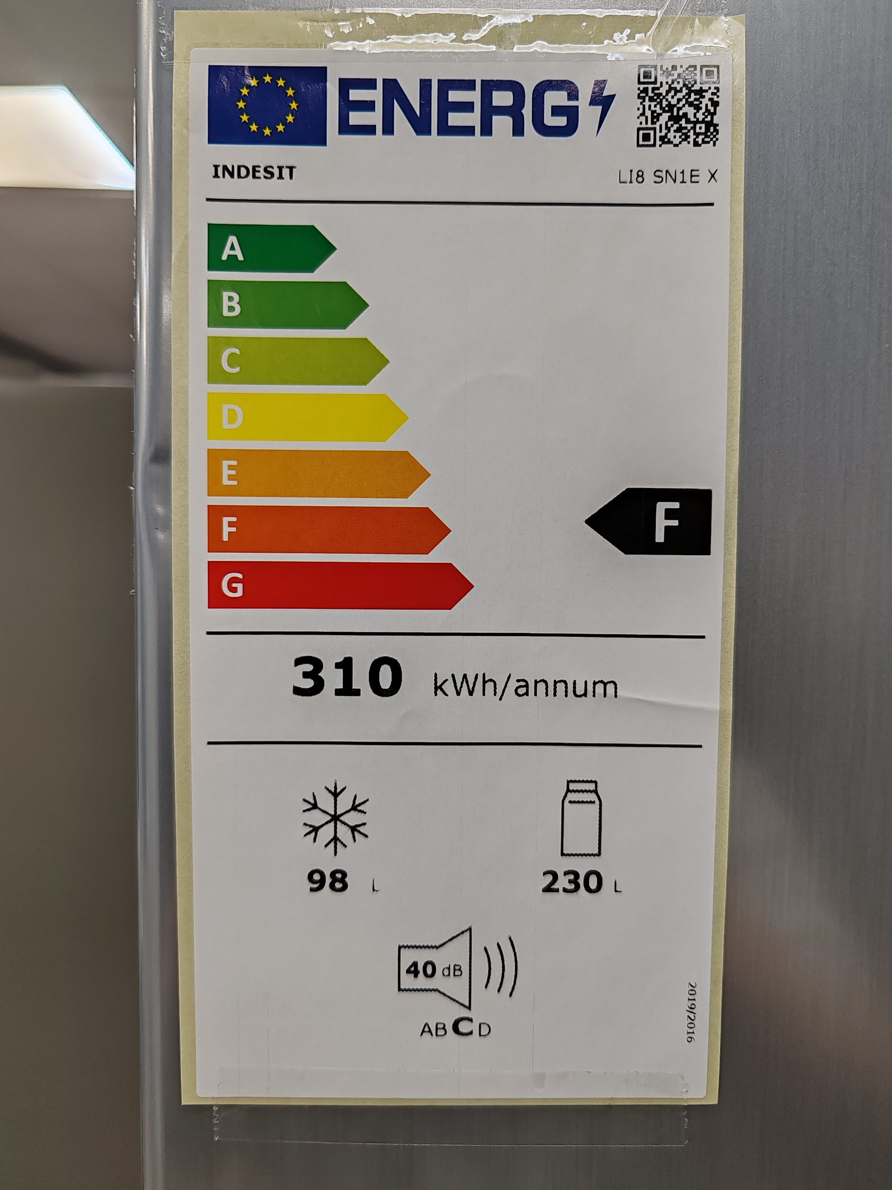 Frižider Indesit LI8 SN1E X, 189 cm