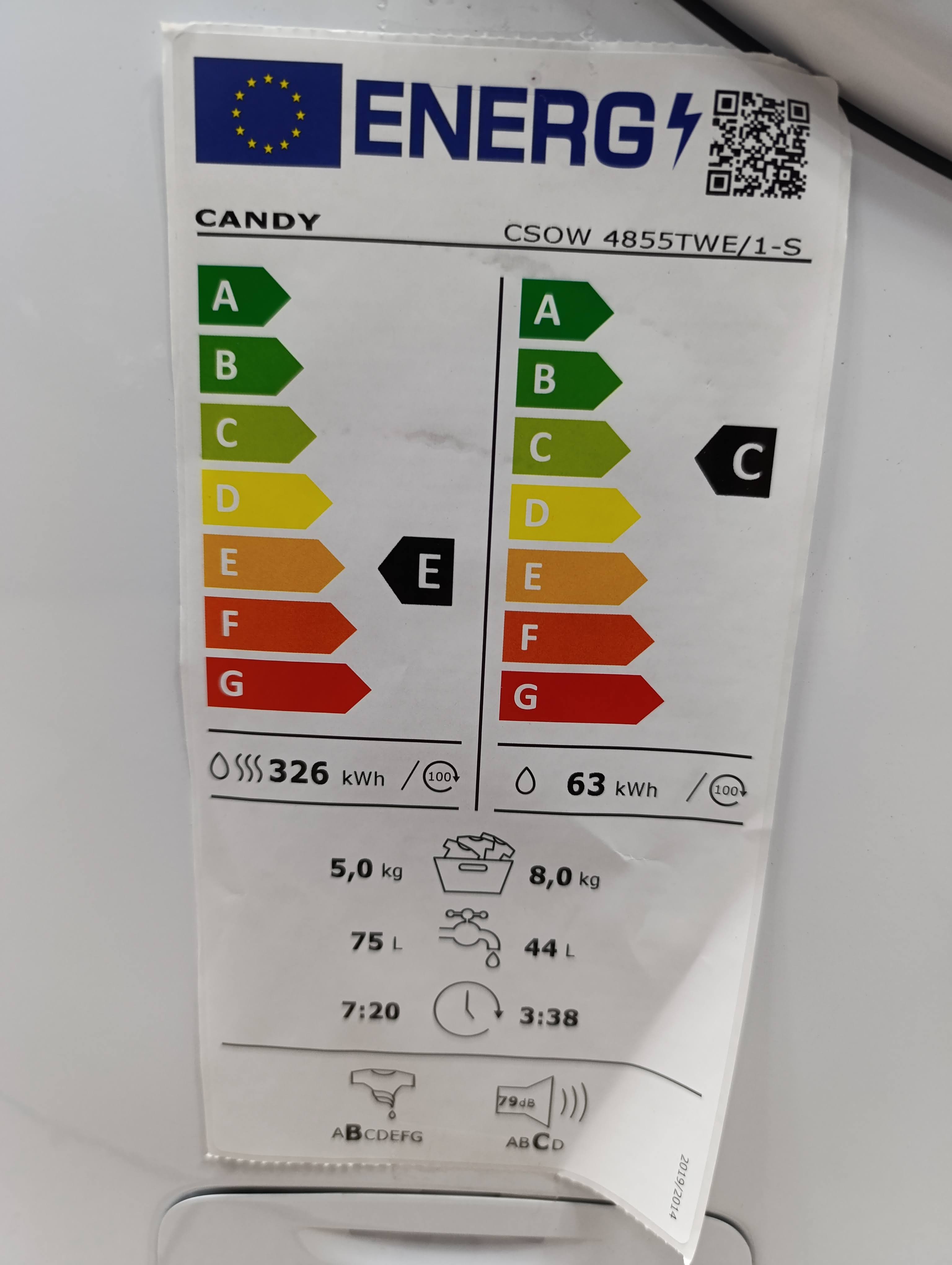 Mašina za pranje i sušenje Candy CSOW 4855TWE/1-S , 8+5 kg