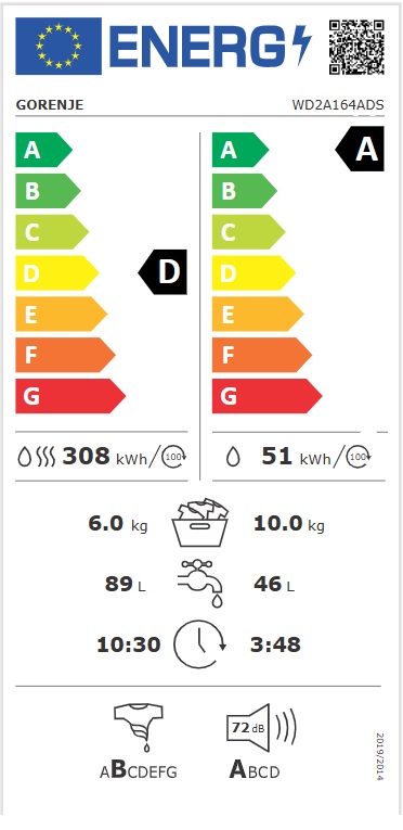 Mašina za pranje i sušenje veša Gorenje WD2A164ADS