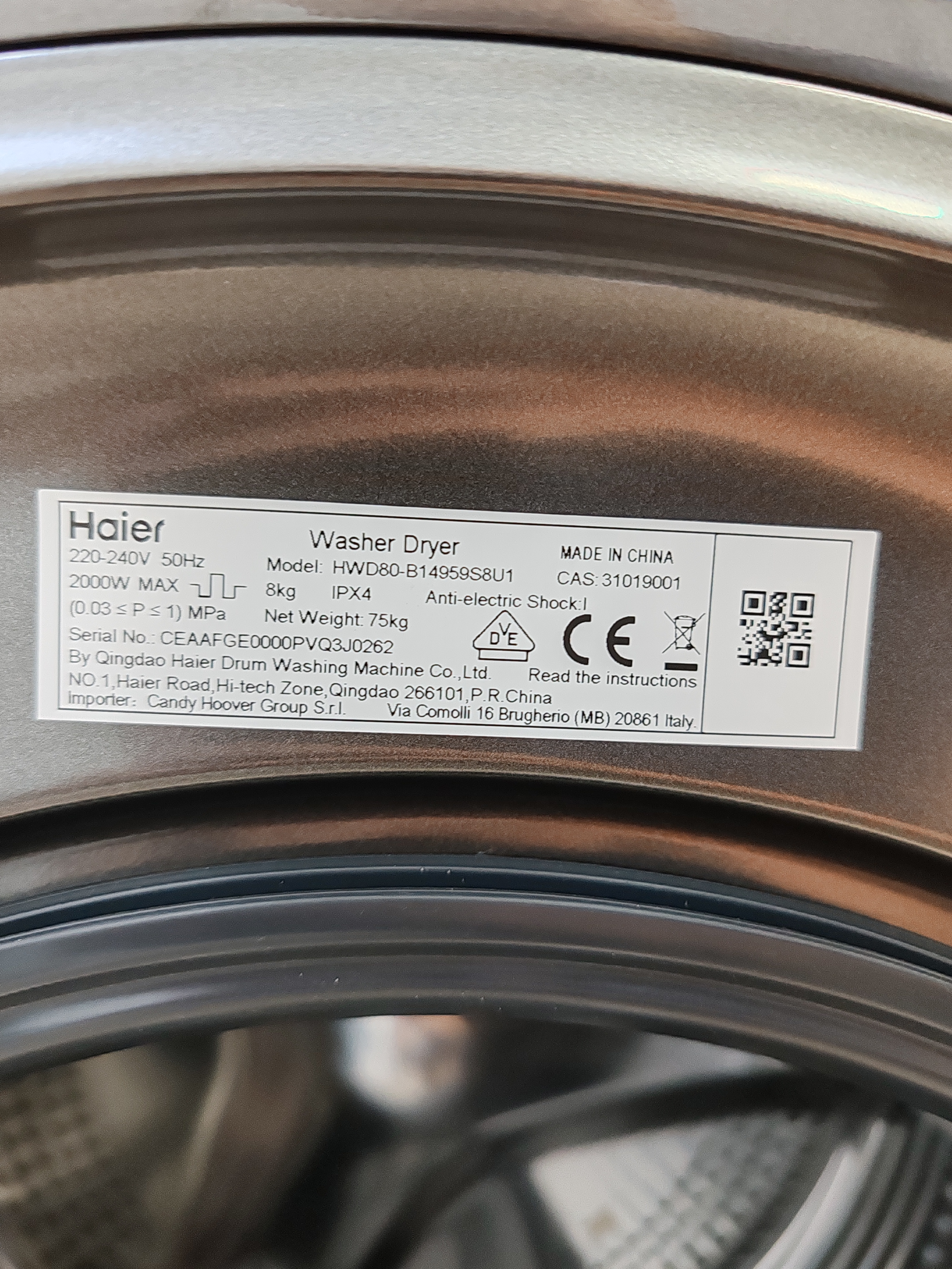 Mašina za pranje i sušenje veša Haier HWD80-B14959S8U1S