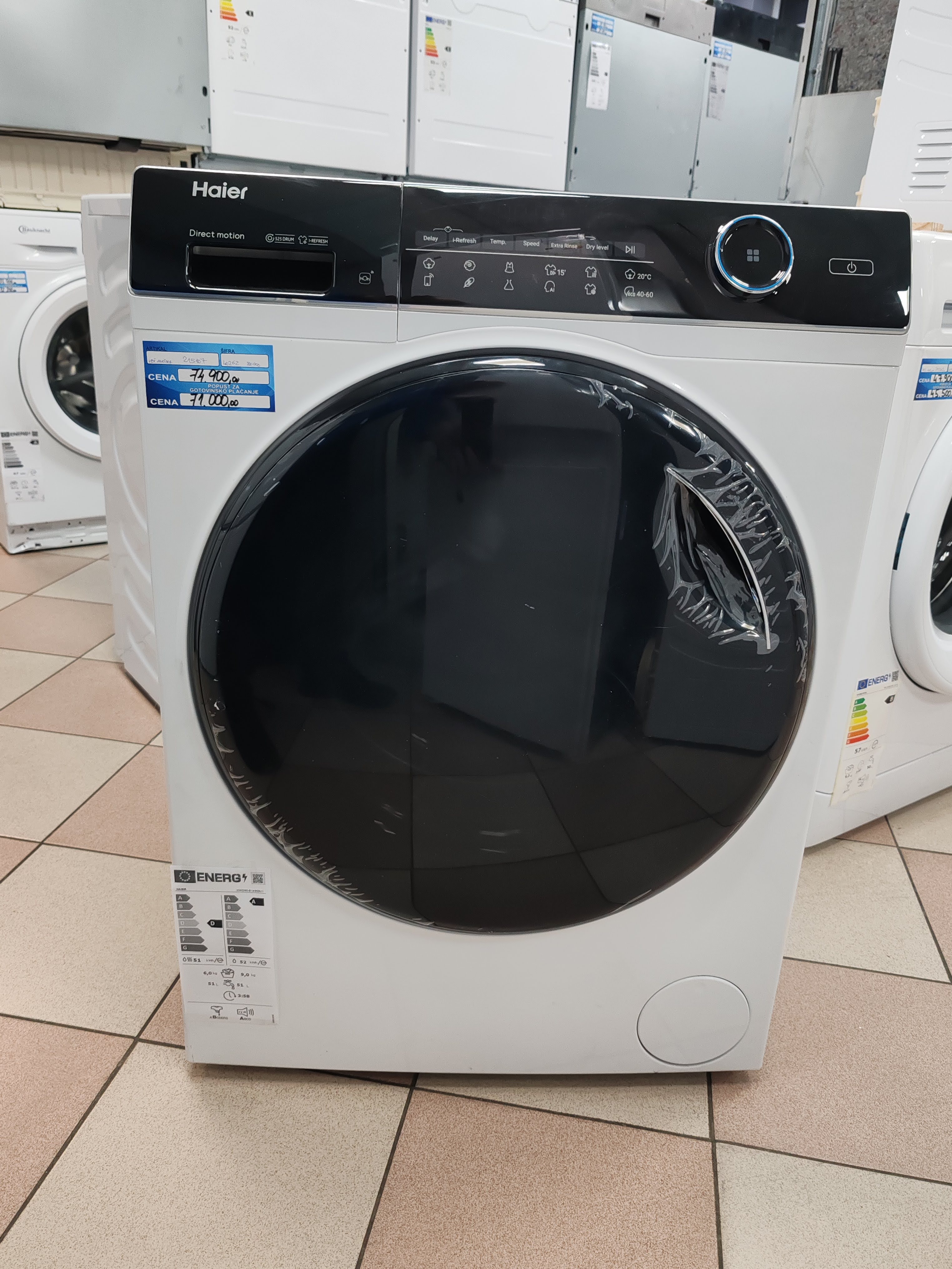 Mašina za pranje i sušenje veša Haier HWD90-B14959U1, 9+6 kg