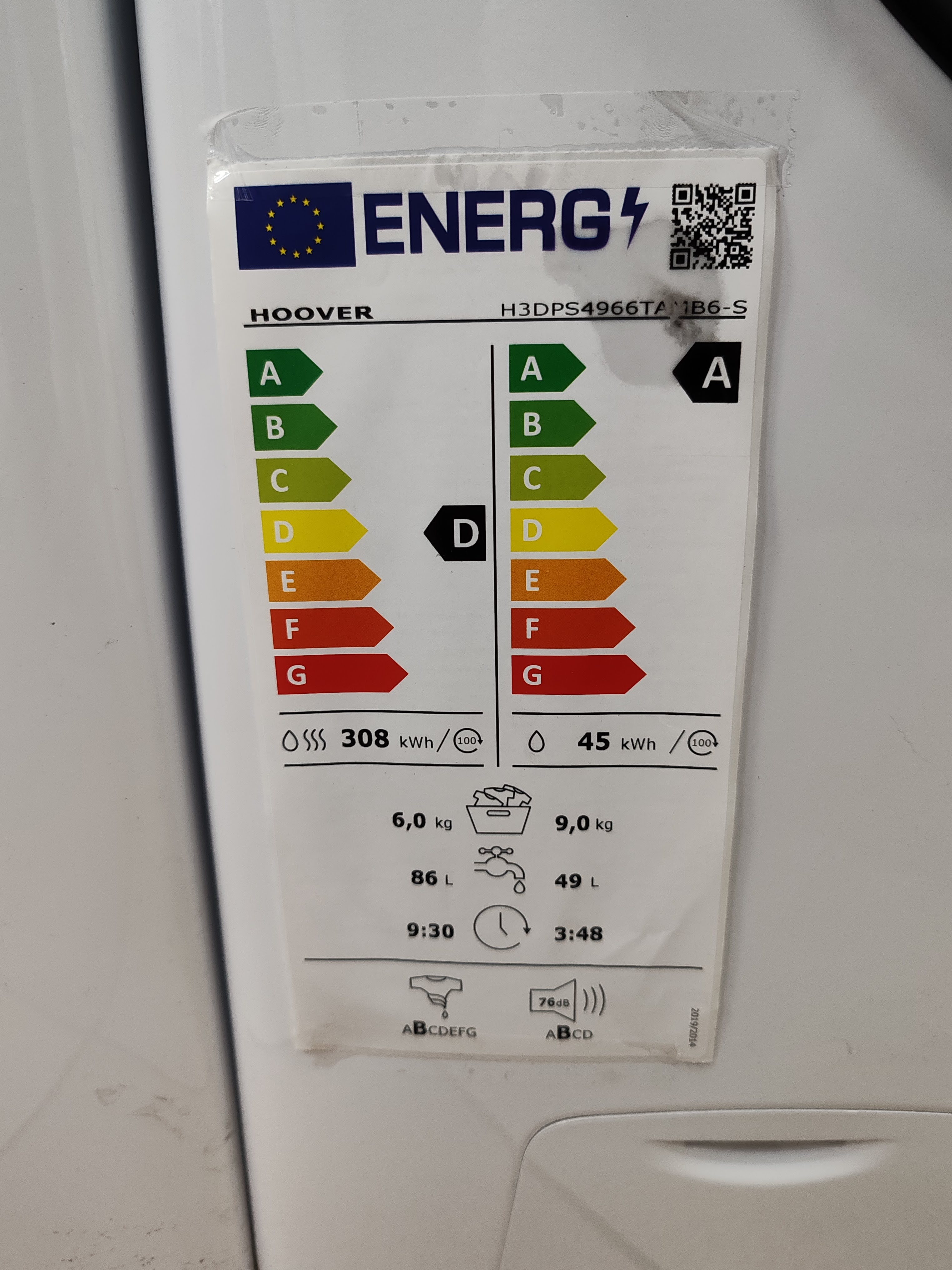 Mašina za pranje i sušenje veša Hoover H3DPS4966TAMB6-S