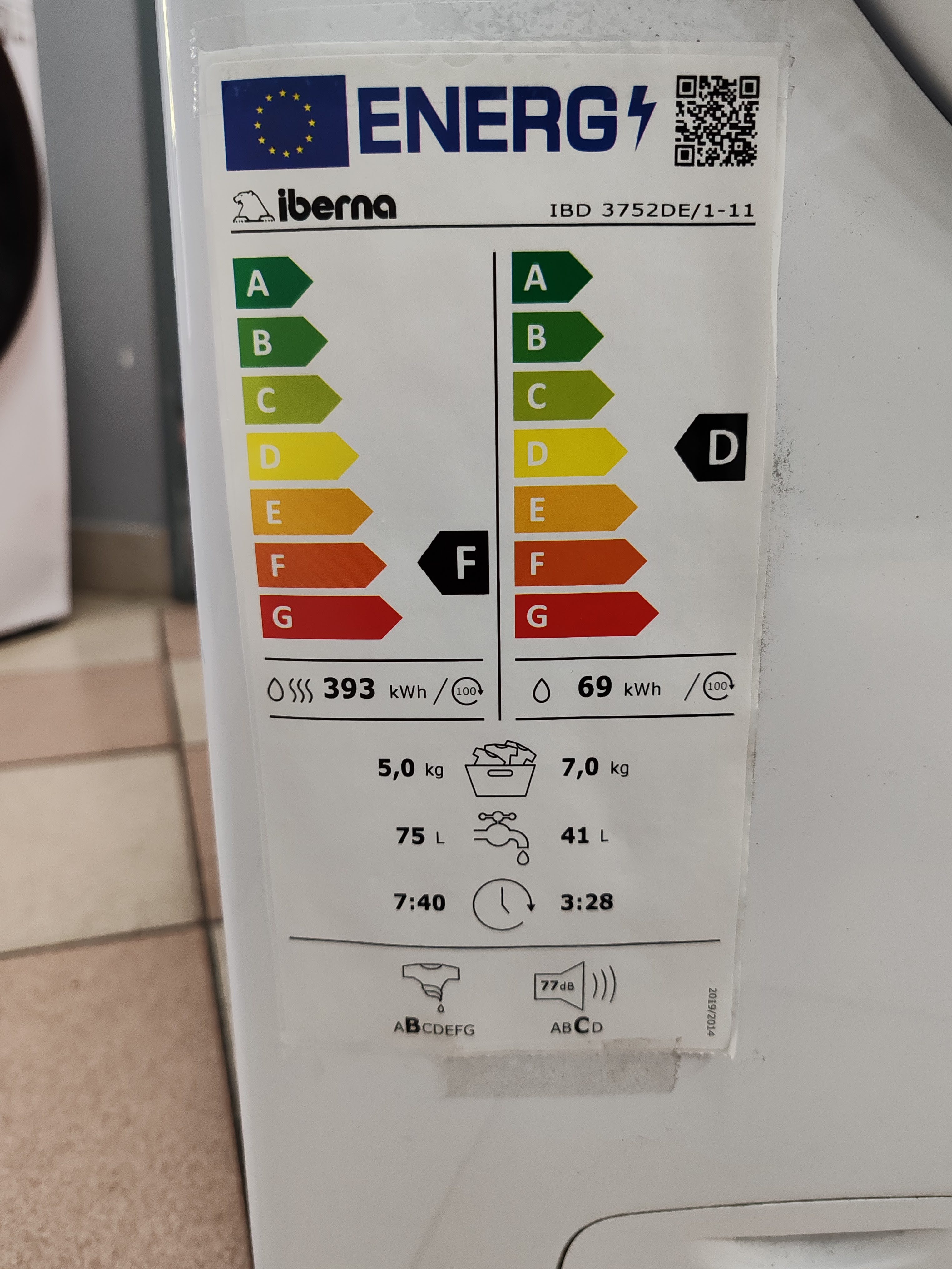 Mašina za pranje i sušenje veša Iberna IBD 3752DE/1-11 