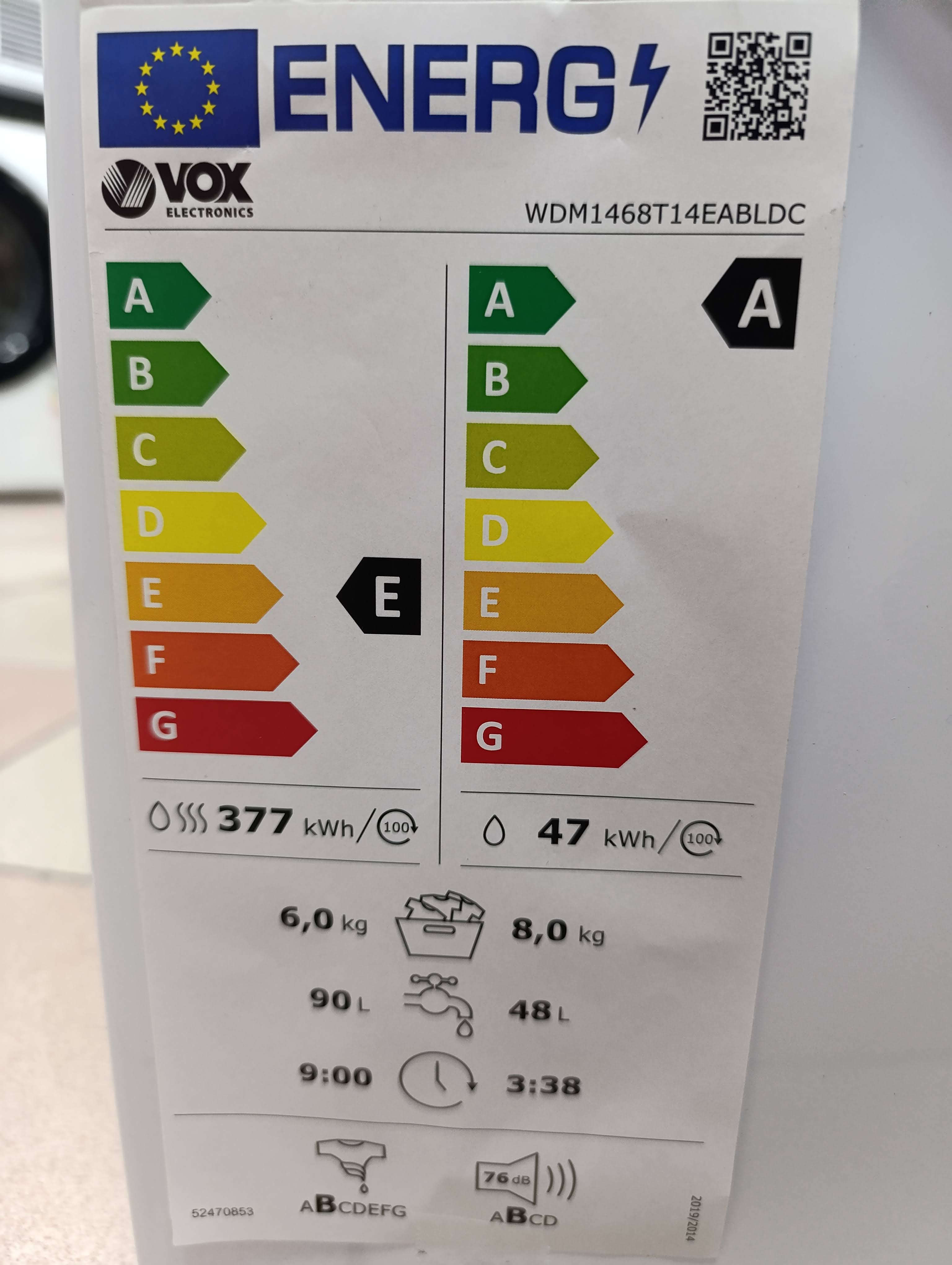 Mašina za pranje i sušenje veša Vox  WDM1468T14EABLDC