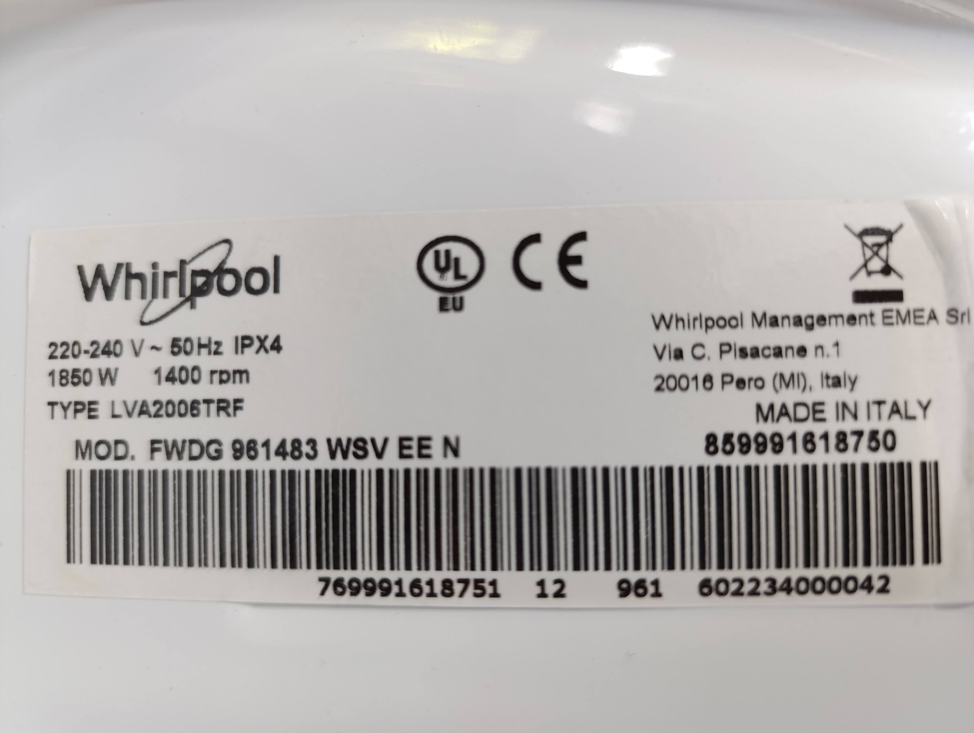 Mašina za pranje i sušenje Whirlpool FWDG 961483 WSV EE N, 9+6 kg