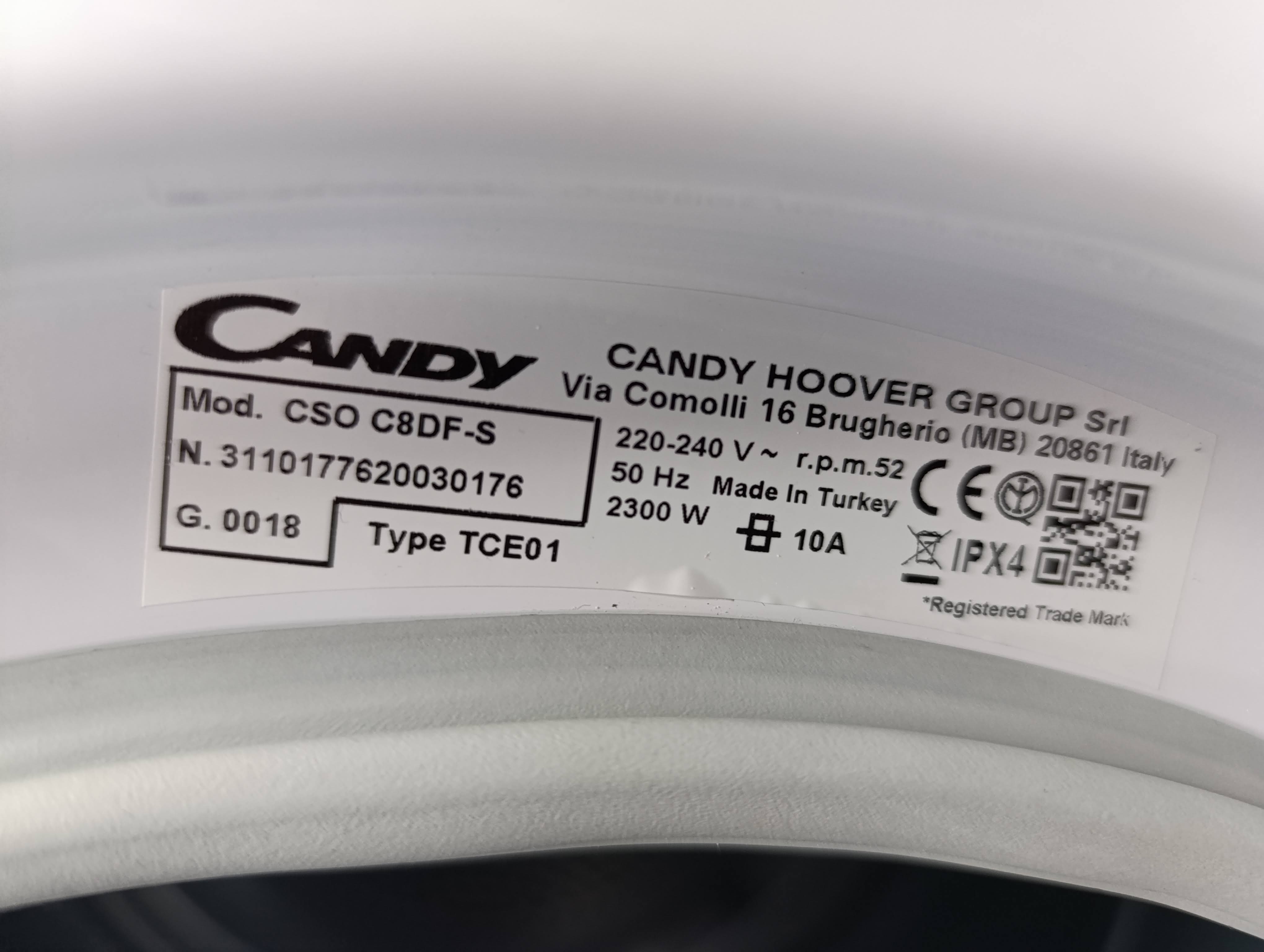 Mašina za sušenje veša Candy CSO C8DF-S (2), 8kg