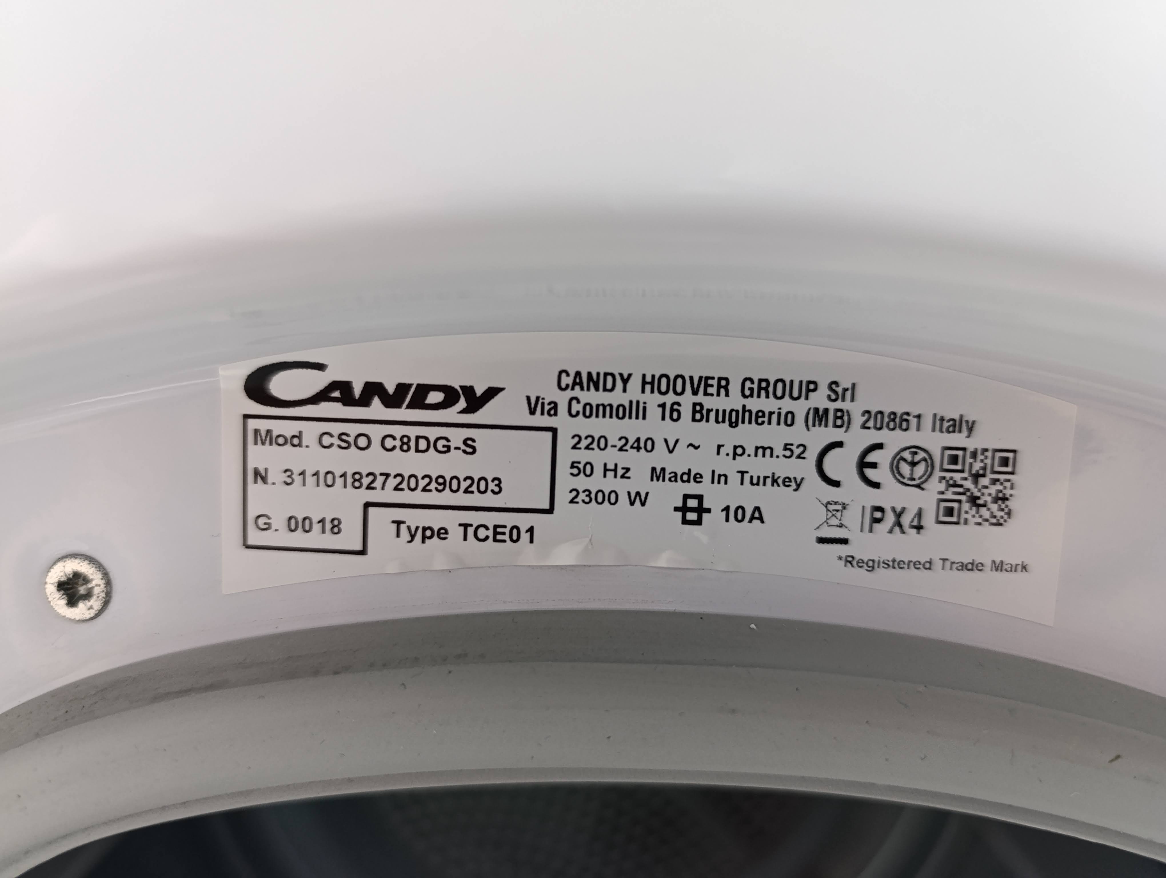 Mašina za sušenje veša Candy CSO C8DG-S , 8kg 