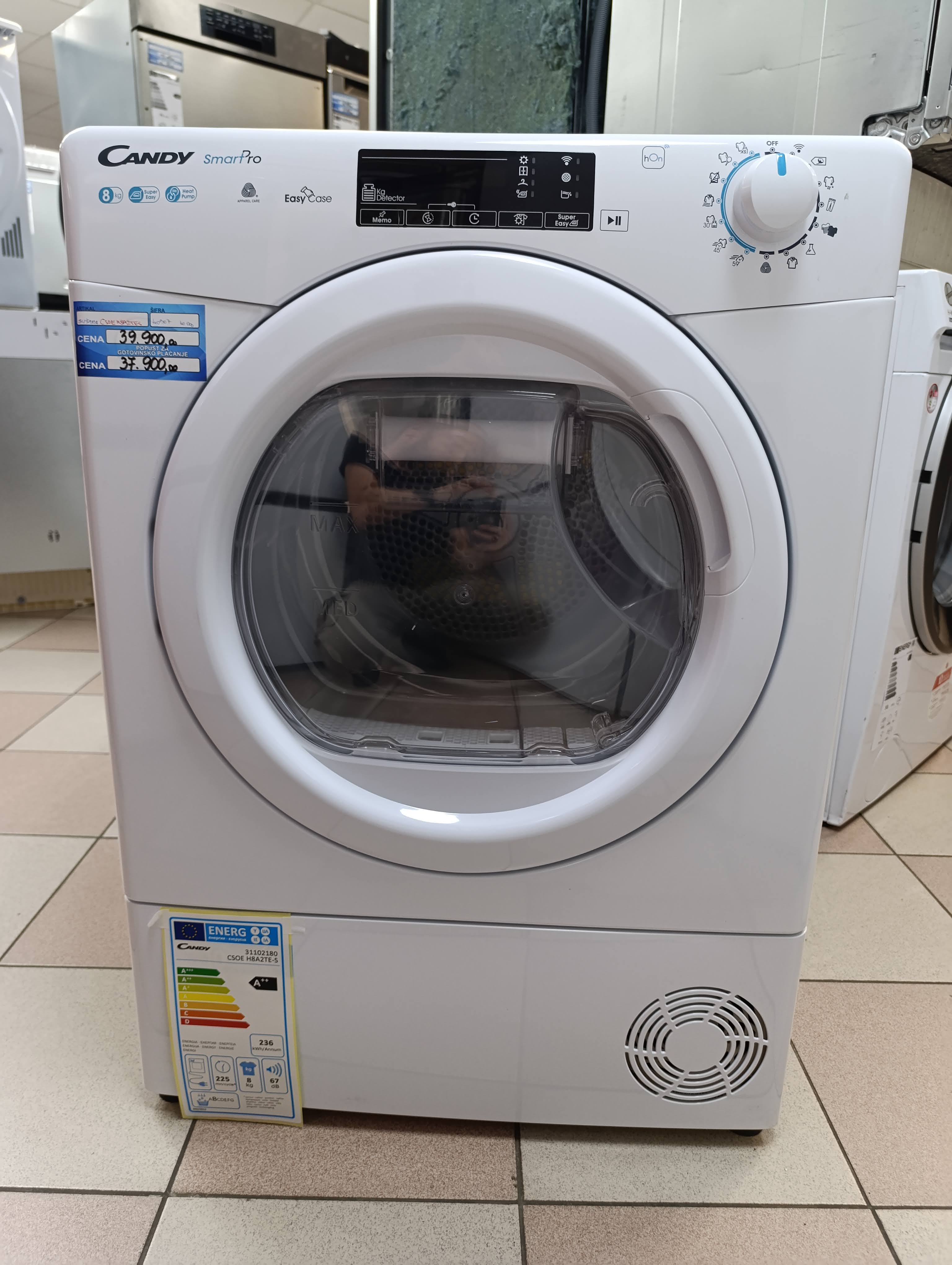 Mašina za sušenje veša Candy CSOE H8A2TE-S , 8kg