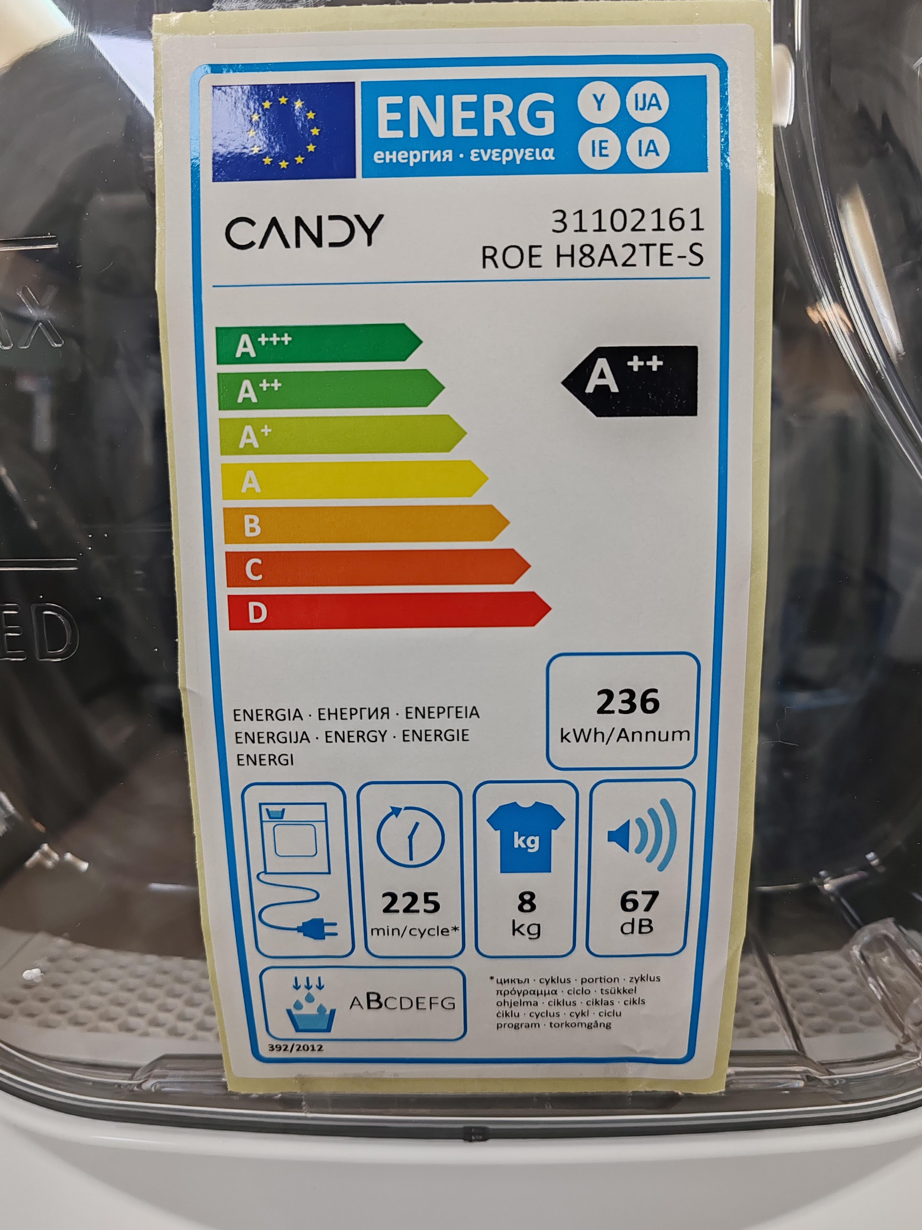 Mašina za sušenje veša Candy ROE H8A2TE-S, 8 kg