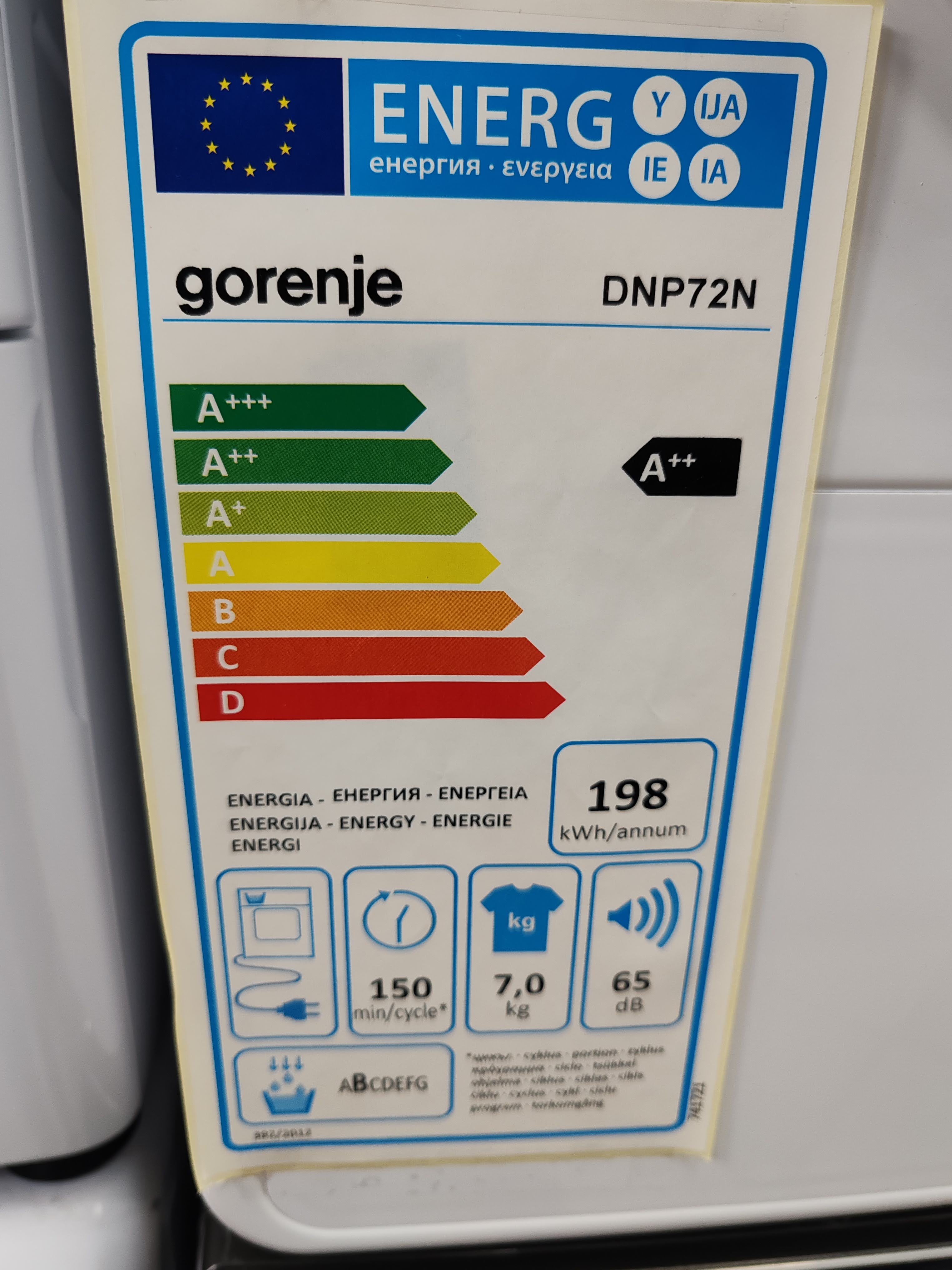 Mašina za sušenje veša Gorenje DNP72N , 7 kg.