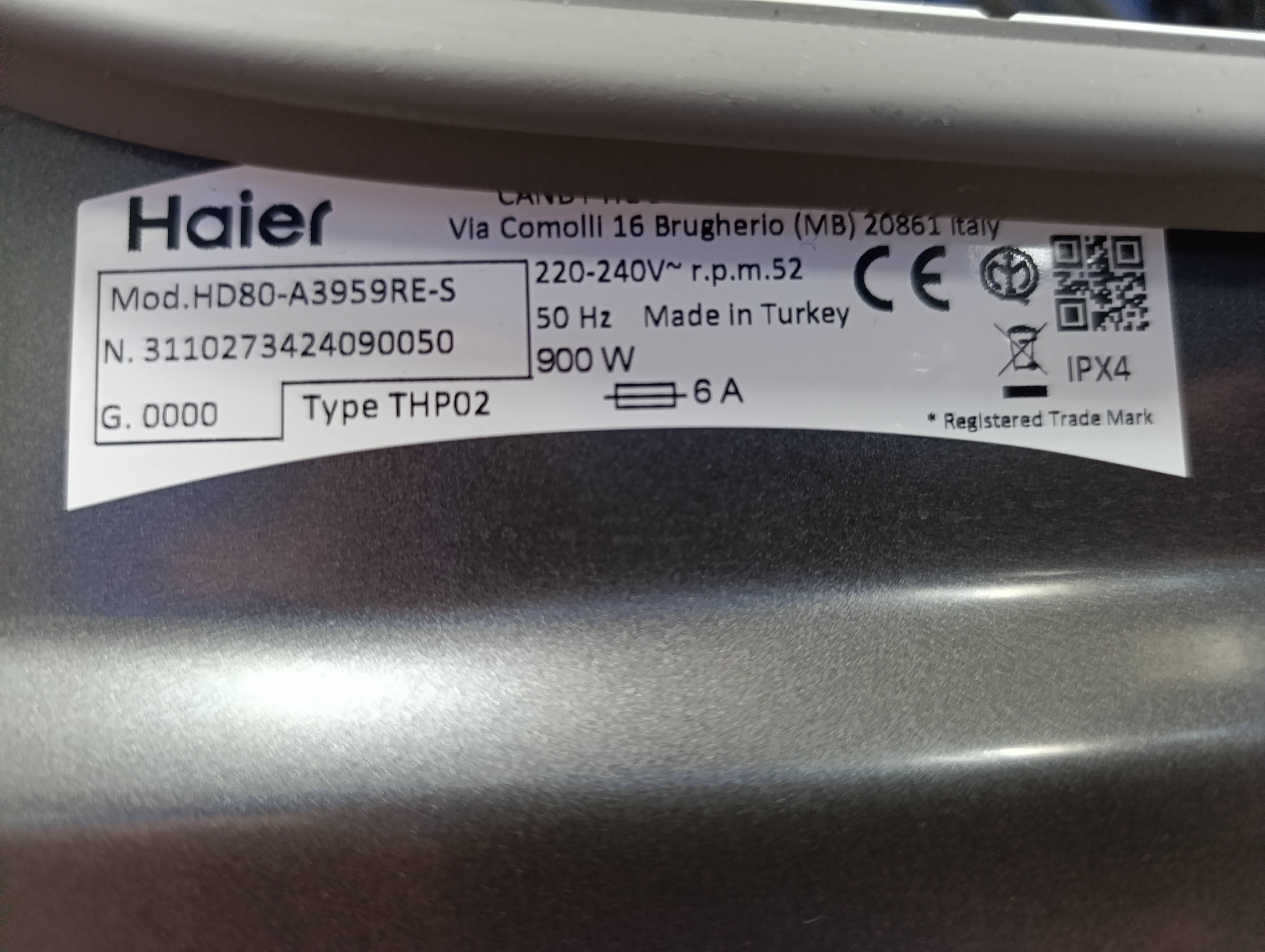 Mašina za sušenje veša Haier HD80-A3959R-S , 8 kg.