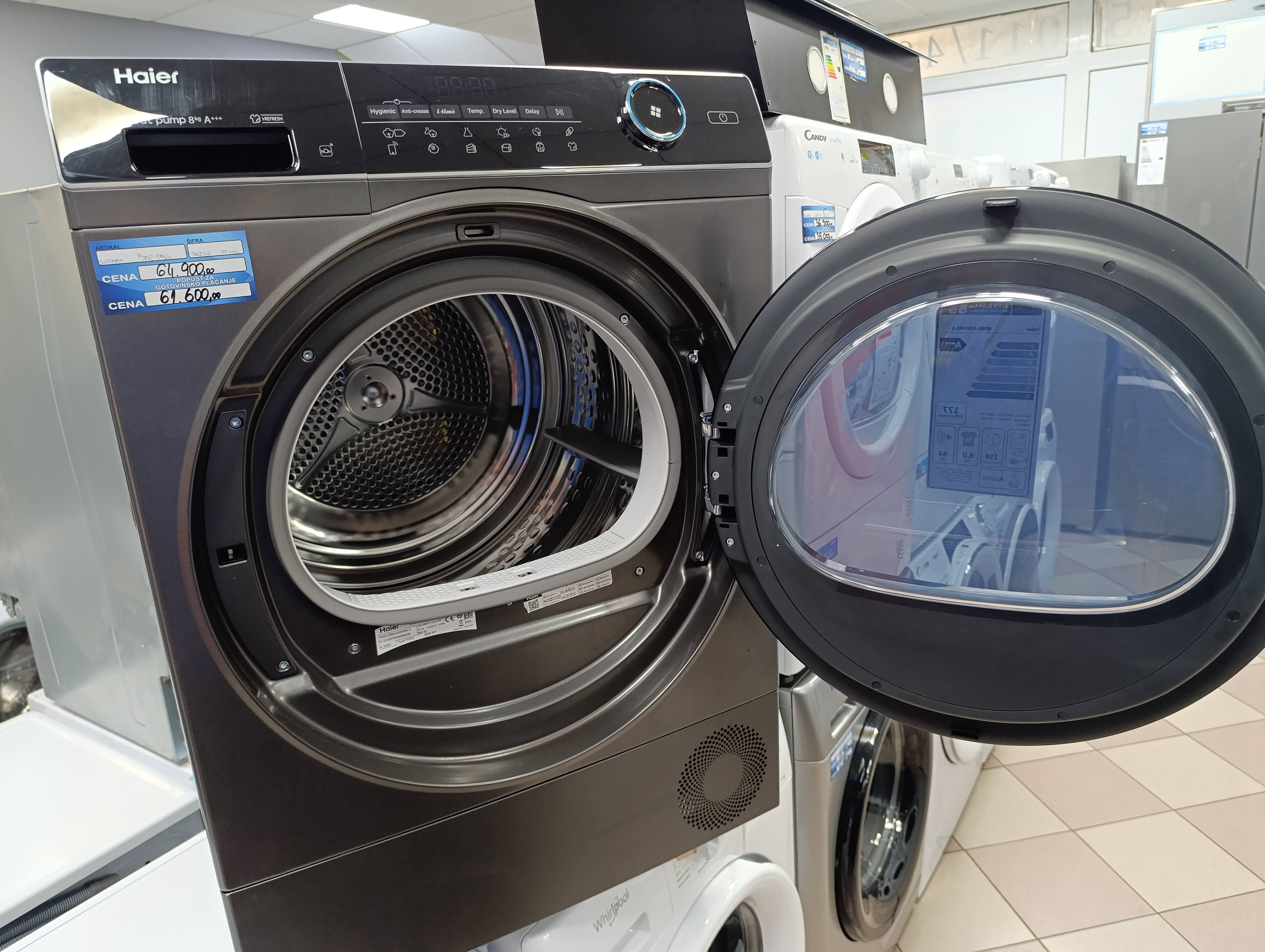 Mašina za sušenje veša Haier HD80-A3959R-S , 8 kg.