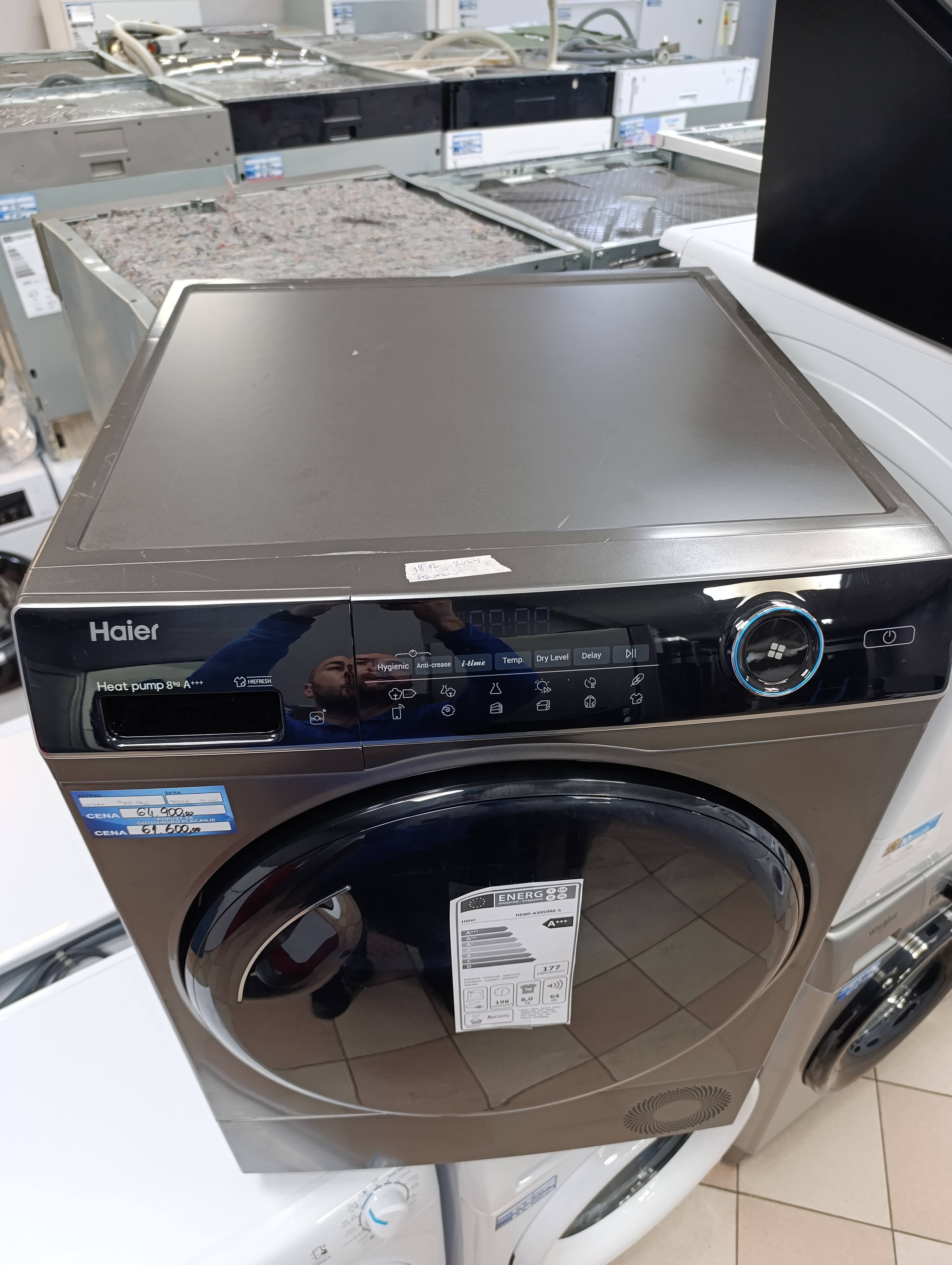 Mašina za sušenje veša Haier HD80-A3959R-S , 8 kg.