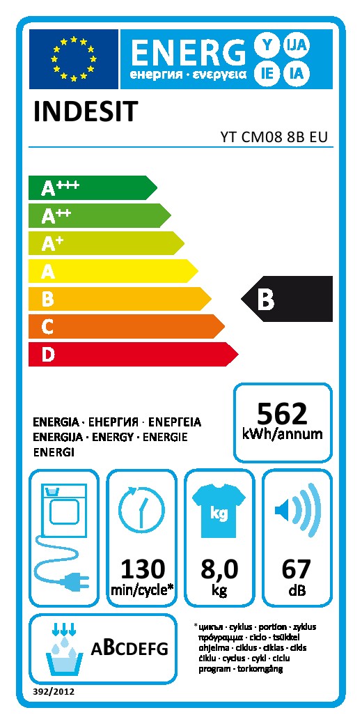 Mašina za sušenje veša Insesit YT CM08 8B EU , 8 kg.