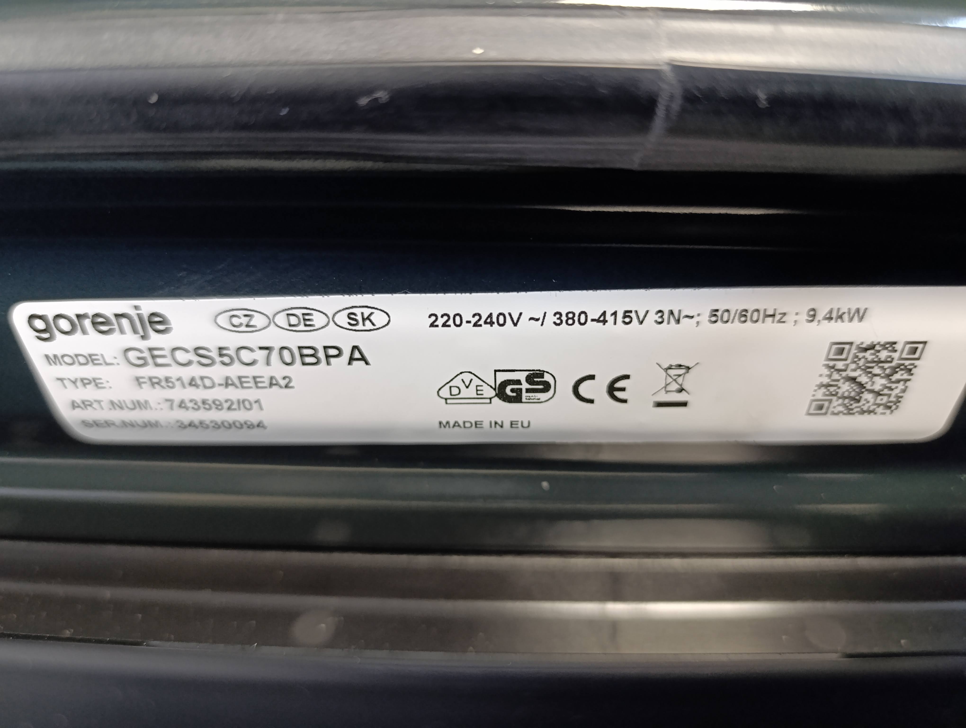 Šporet Gorenje GECS5C70BPA , 50 cm.