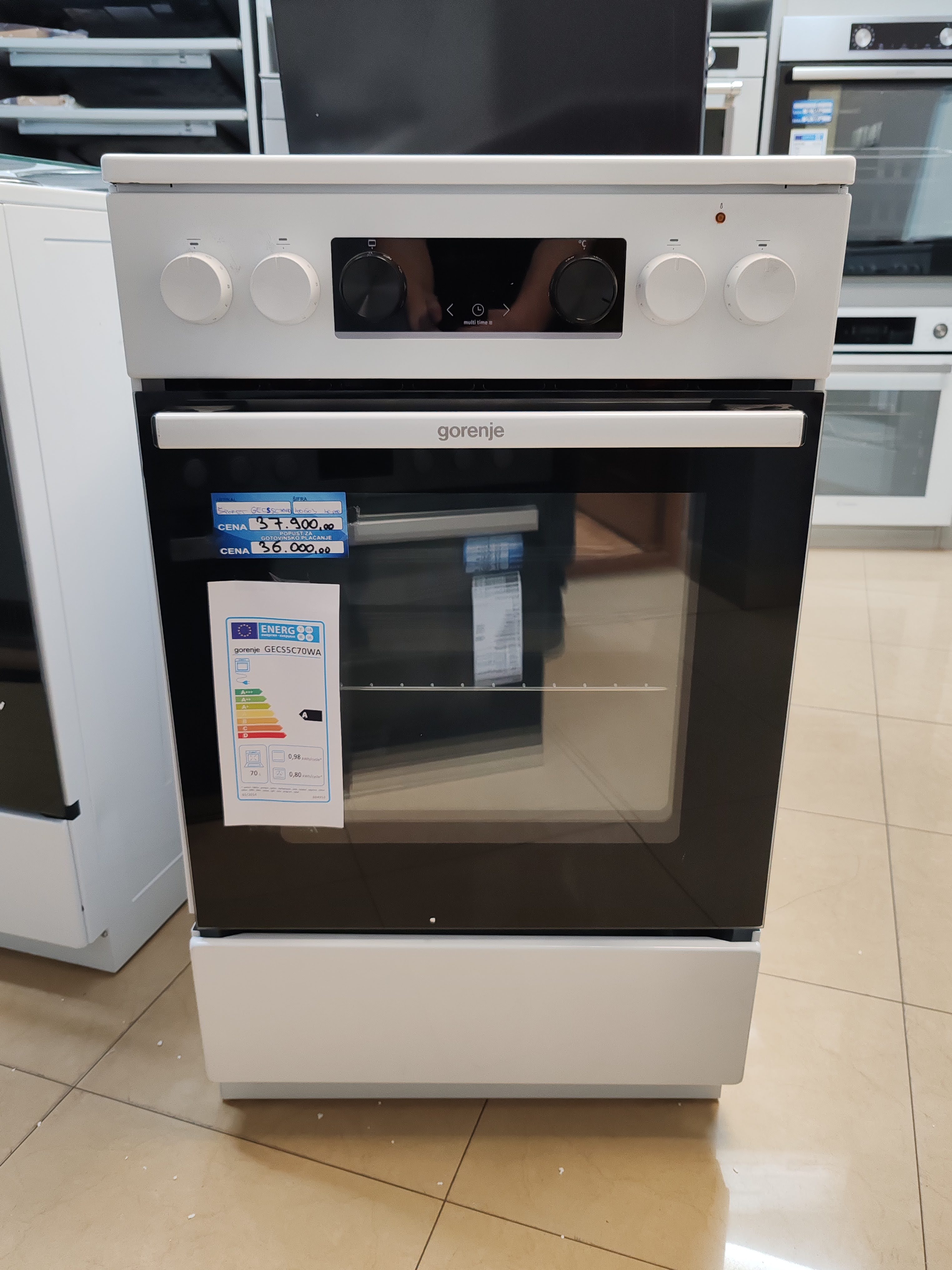 Šporet Gorenje GECS5C70WA , 50 cm.