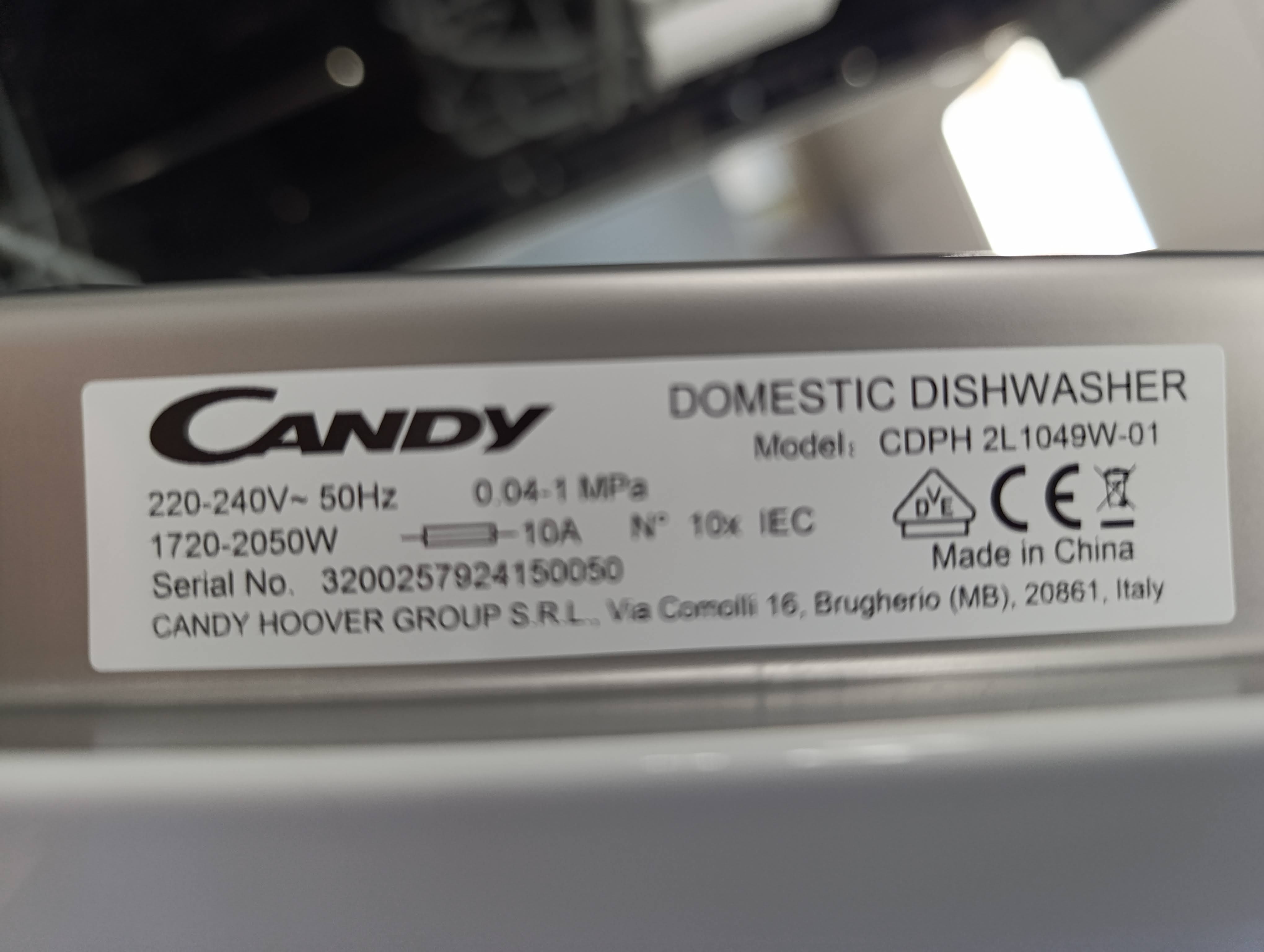 Sudo mašina Candy CDPH 2L1049W-01  , 10 kompleta