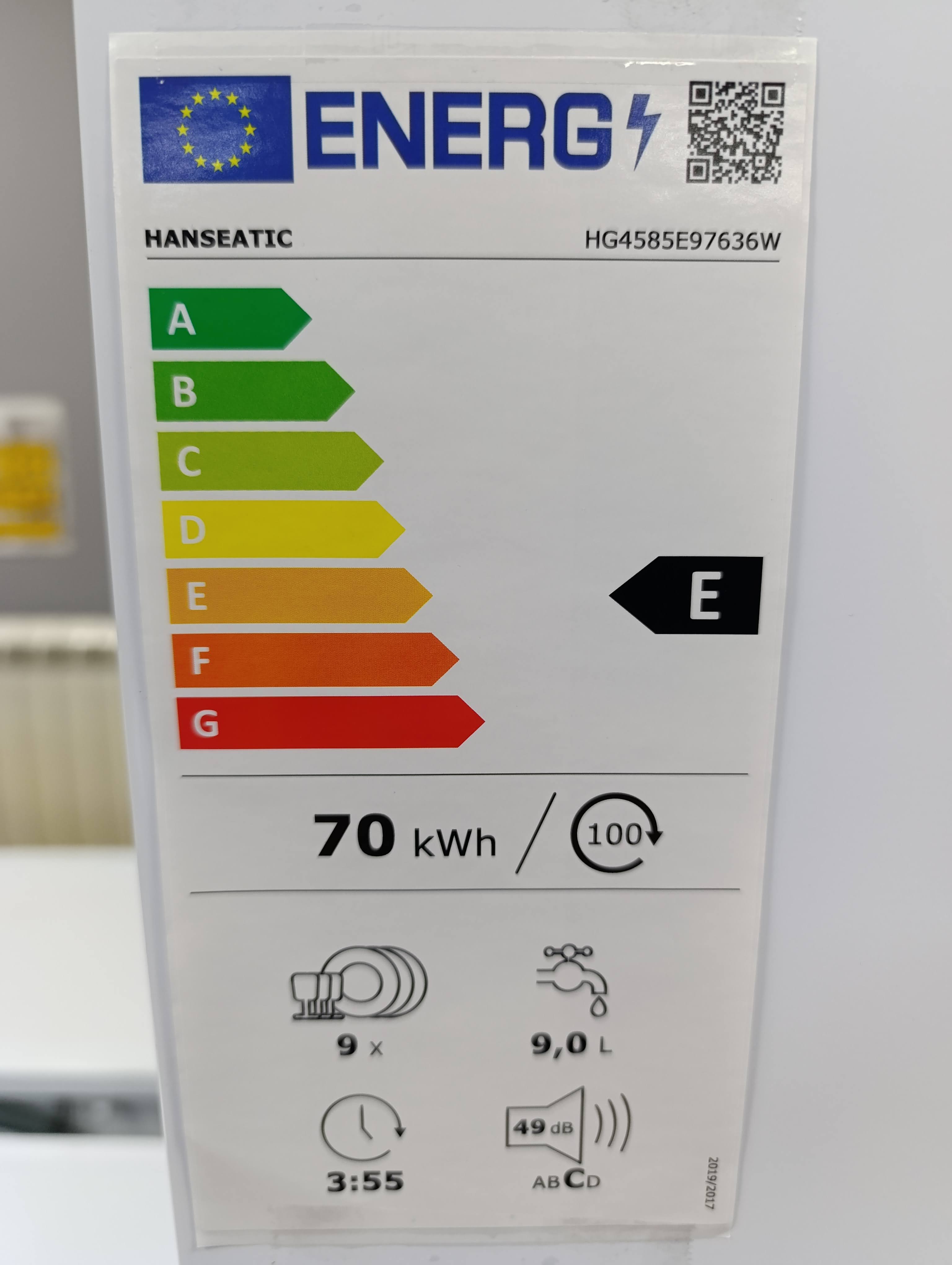 Sudo mašina Hanseatic HG4585E97636W , 9 kompleta