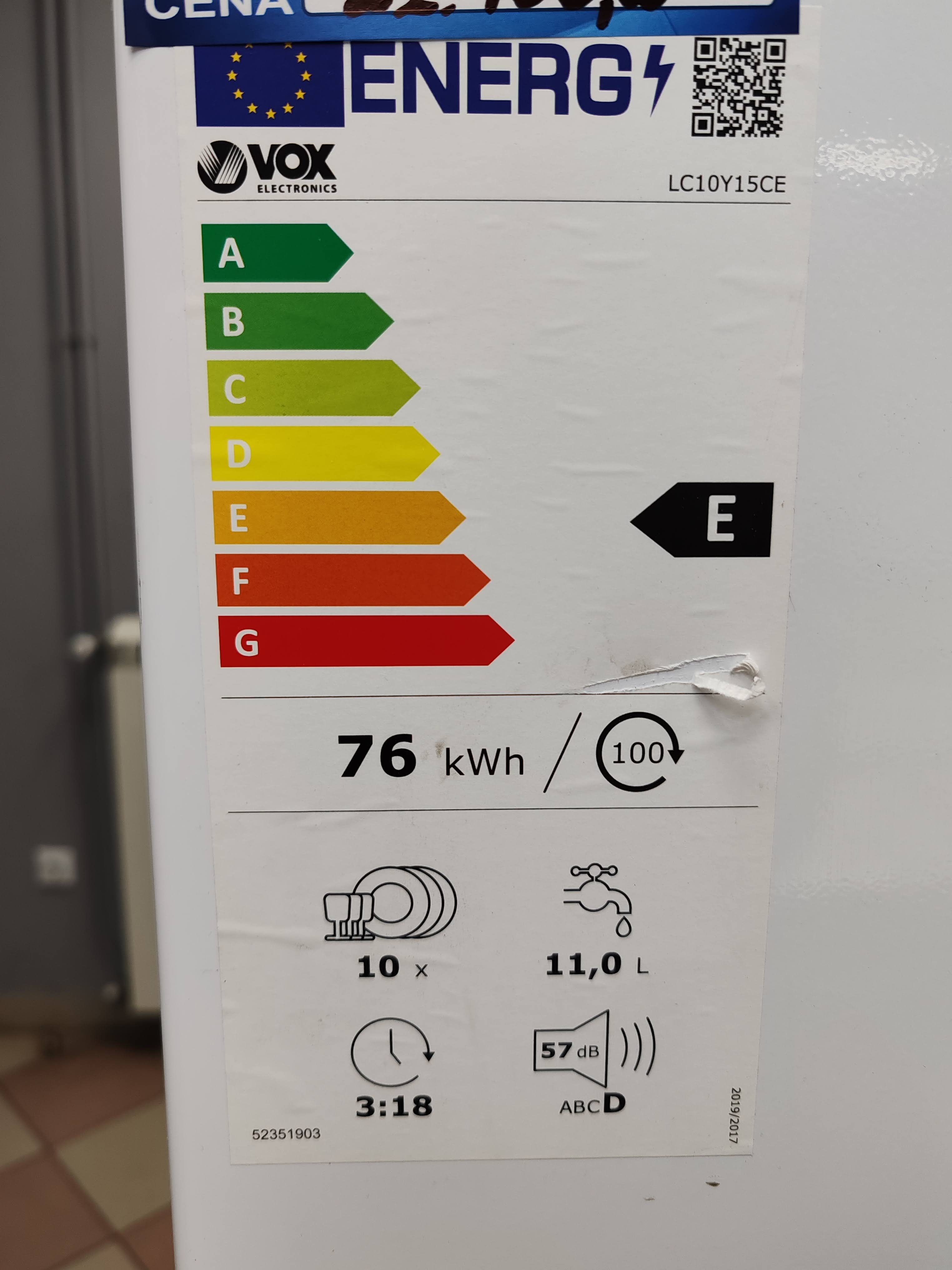 Sudo mašina Vox LC10Y15CE , 10 kompleta