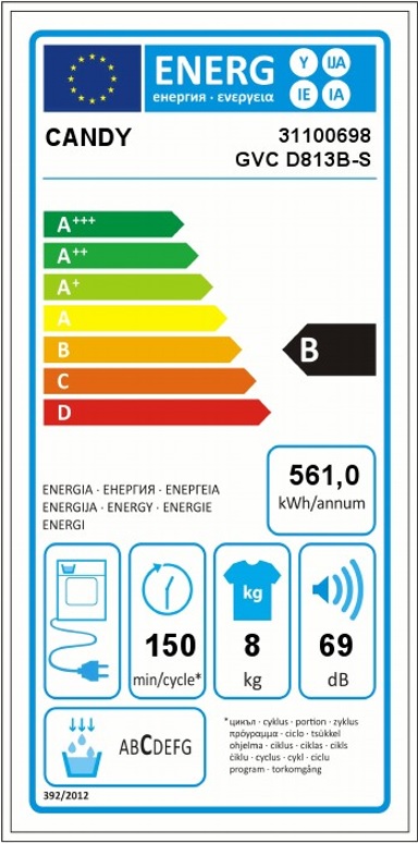 Sušara Candy GVC D813B , 8 kg.