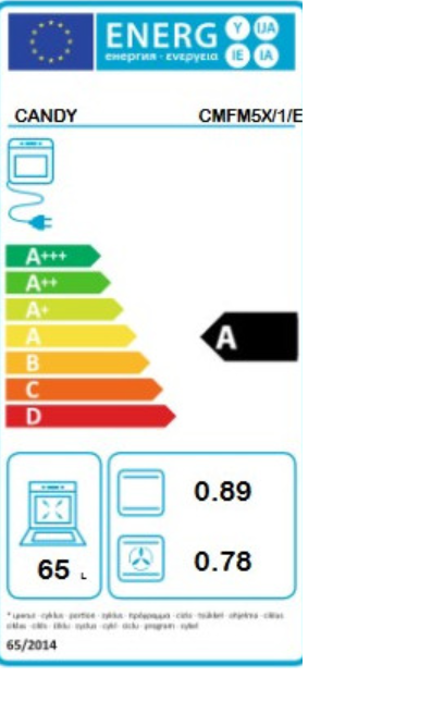 Ugradna rerna Candy CMFM5X/1/E, 65L