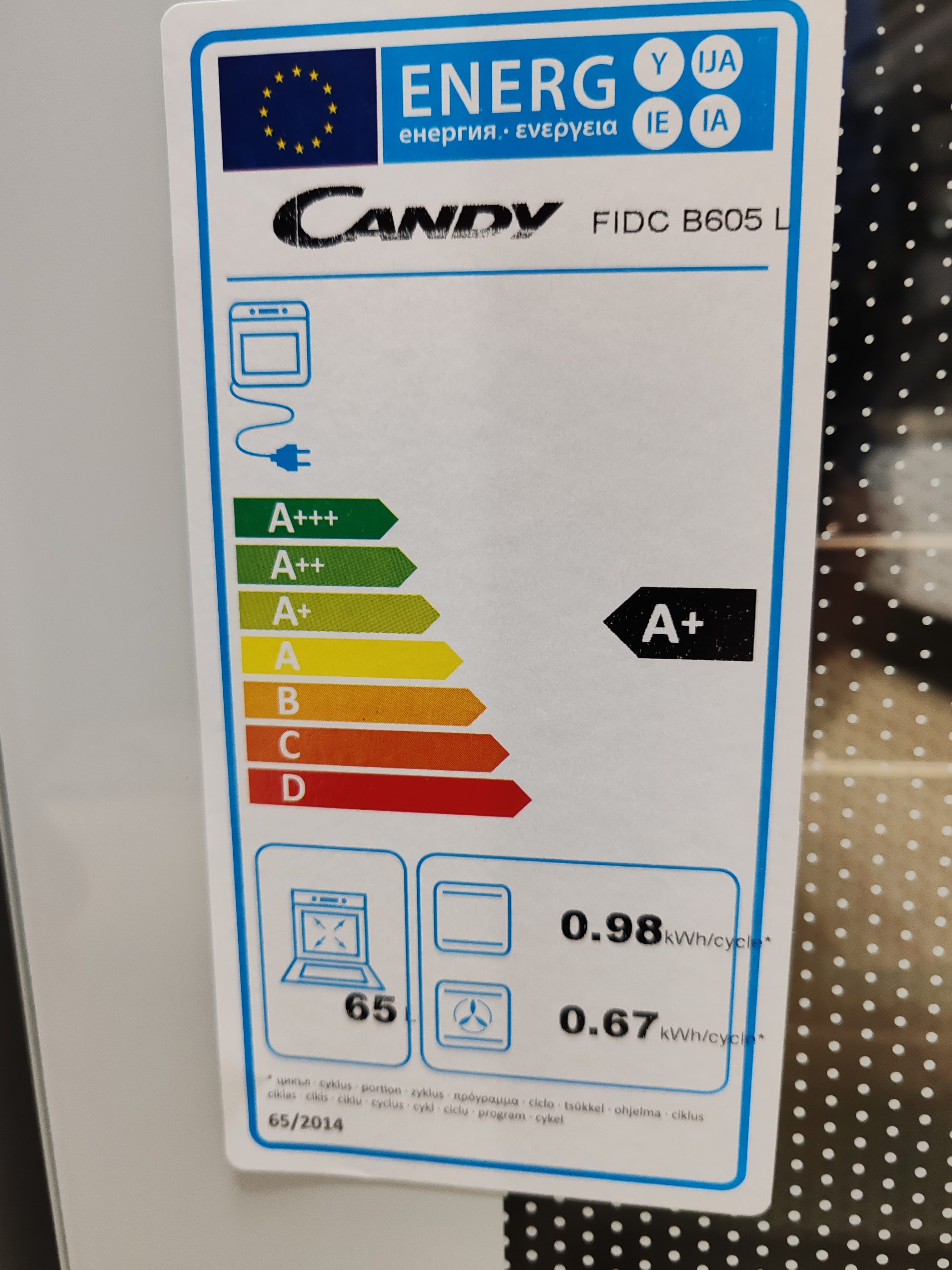 Ugradna Rerna Candy FIDC B605 L , 65L