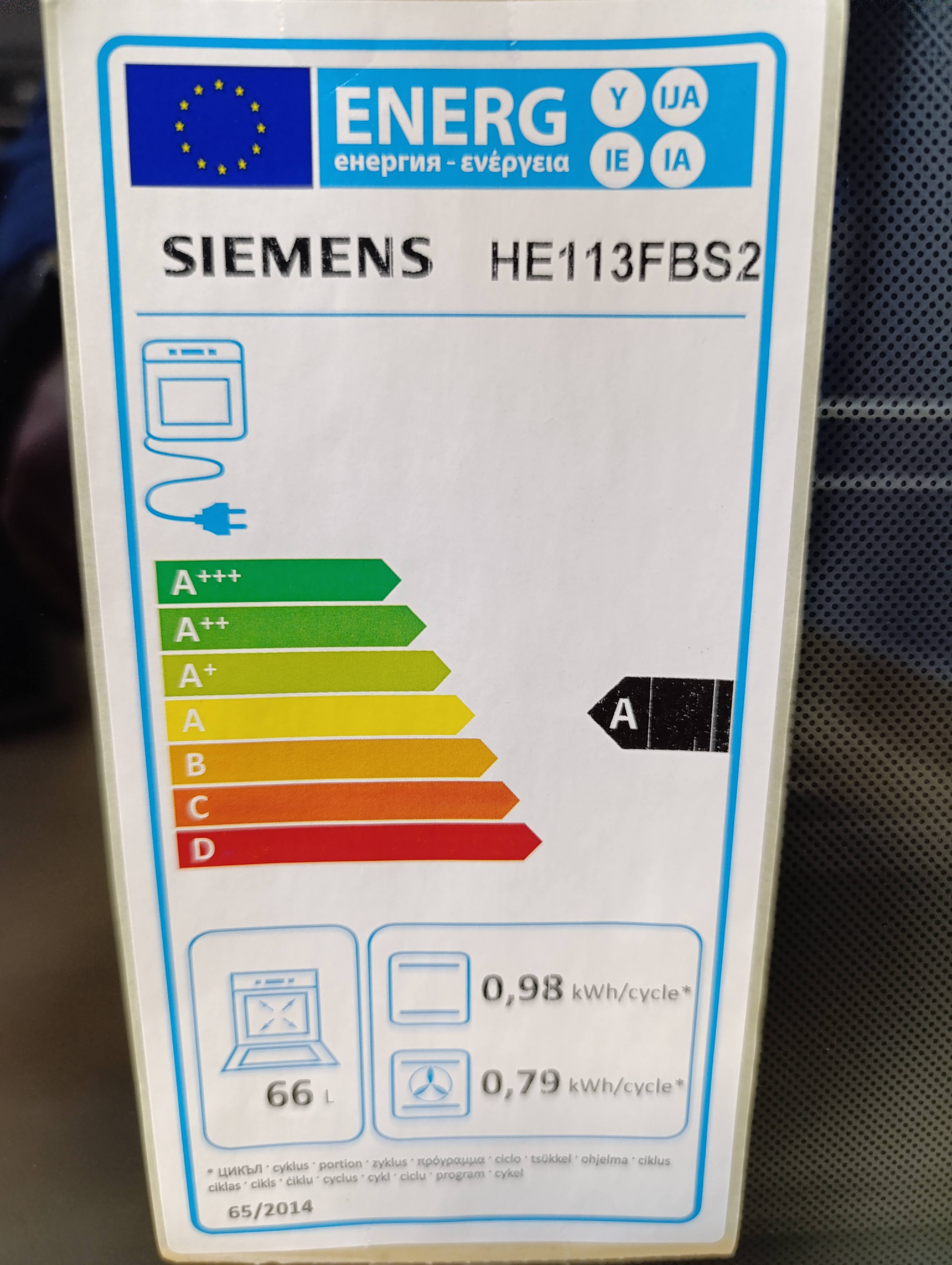 Ugradna Rerna Simens HE113FBS2 (2) , 66L