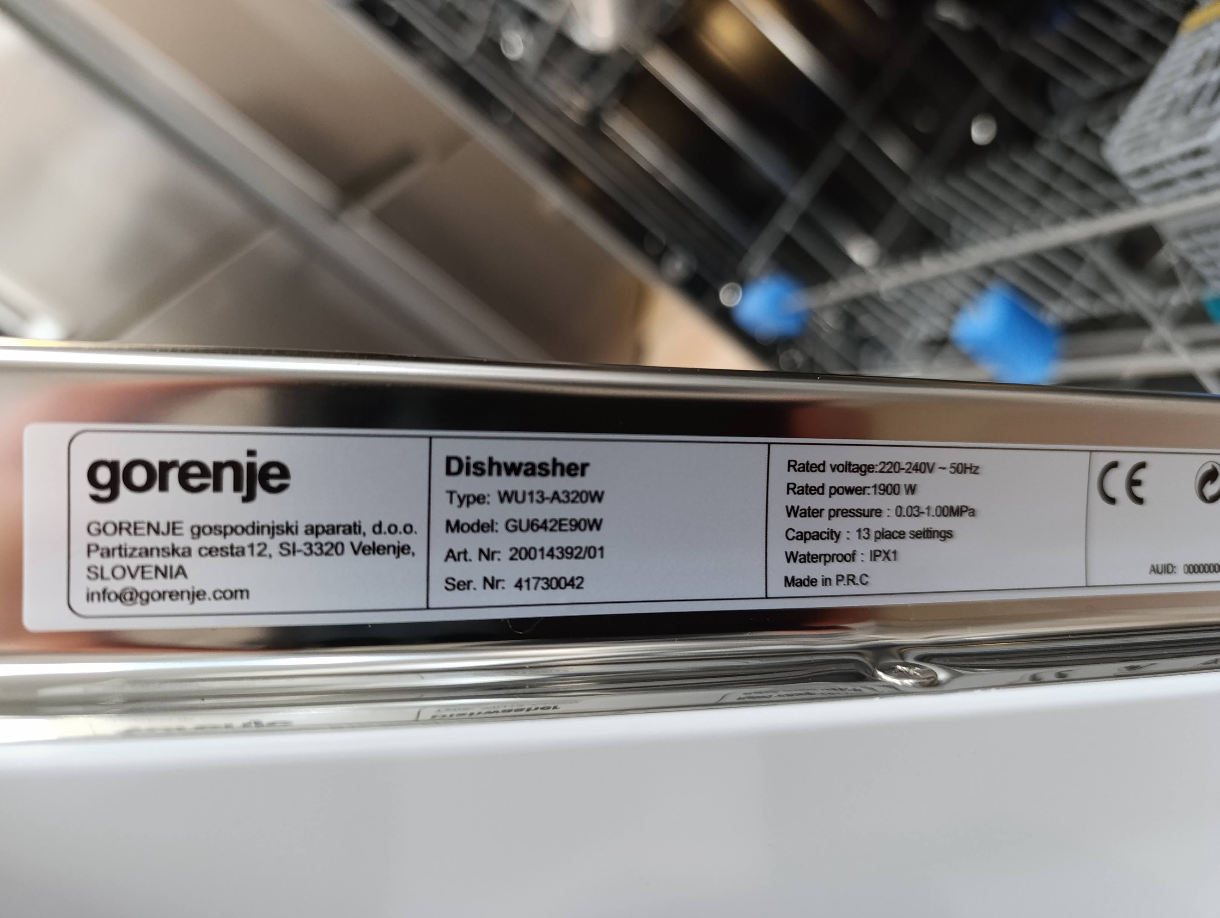 Ugradna Sudo mašina Gorenje GU642E90W , 13 kompleta