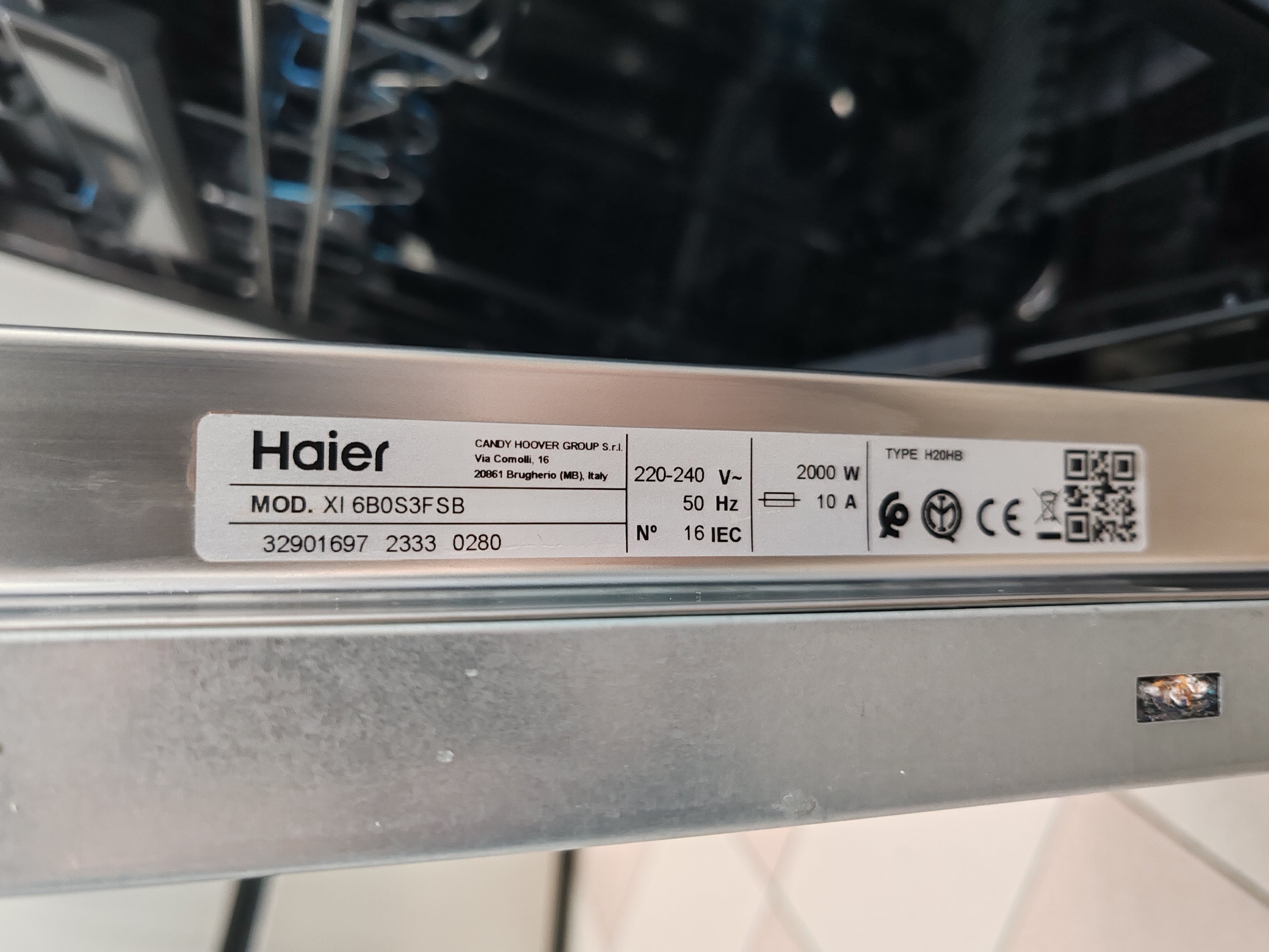 Ugradna Sudo mašina Haier XI 6B0S3FSB, 16 kompleta