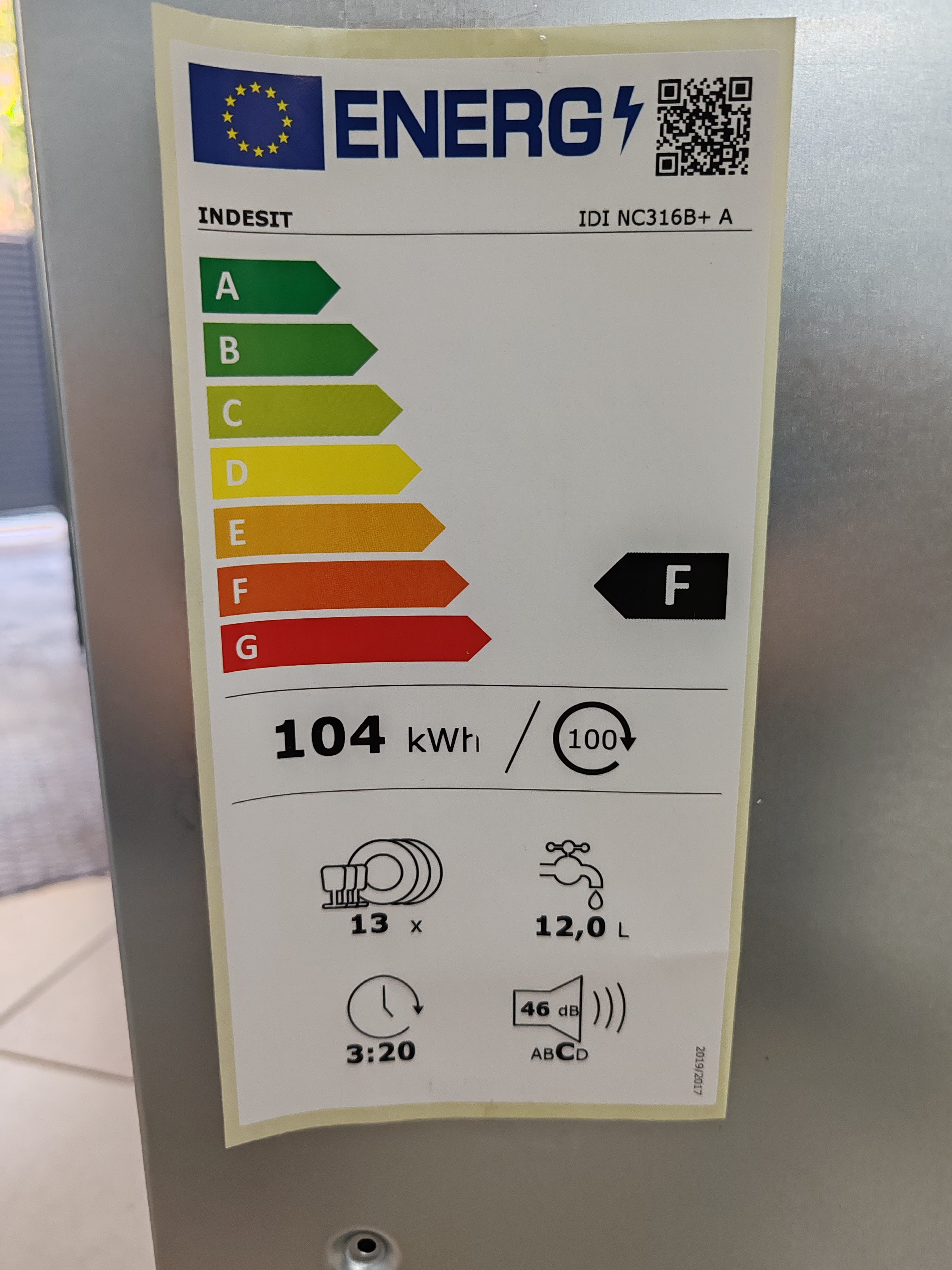 Ugradna sudo mašina Indesit IDI NC316B+A , 13 komple