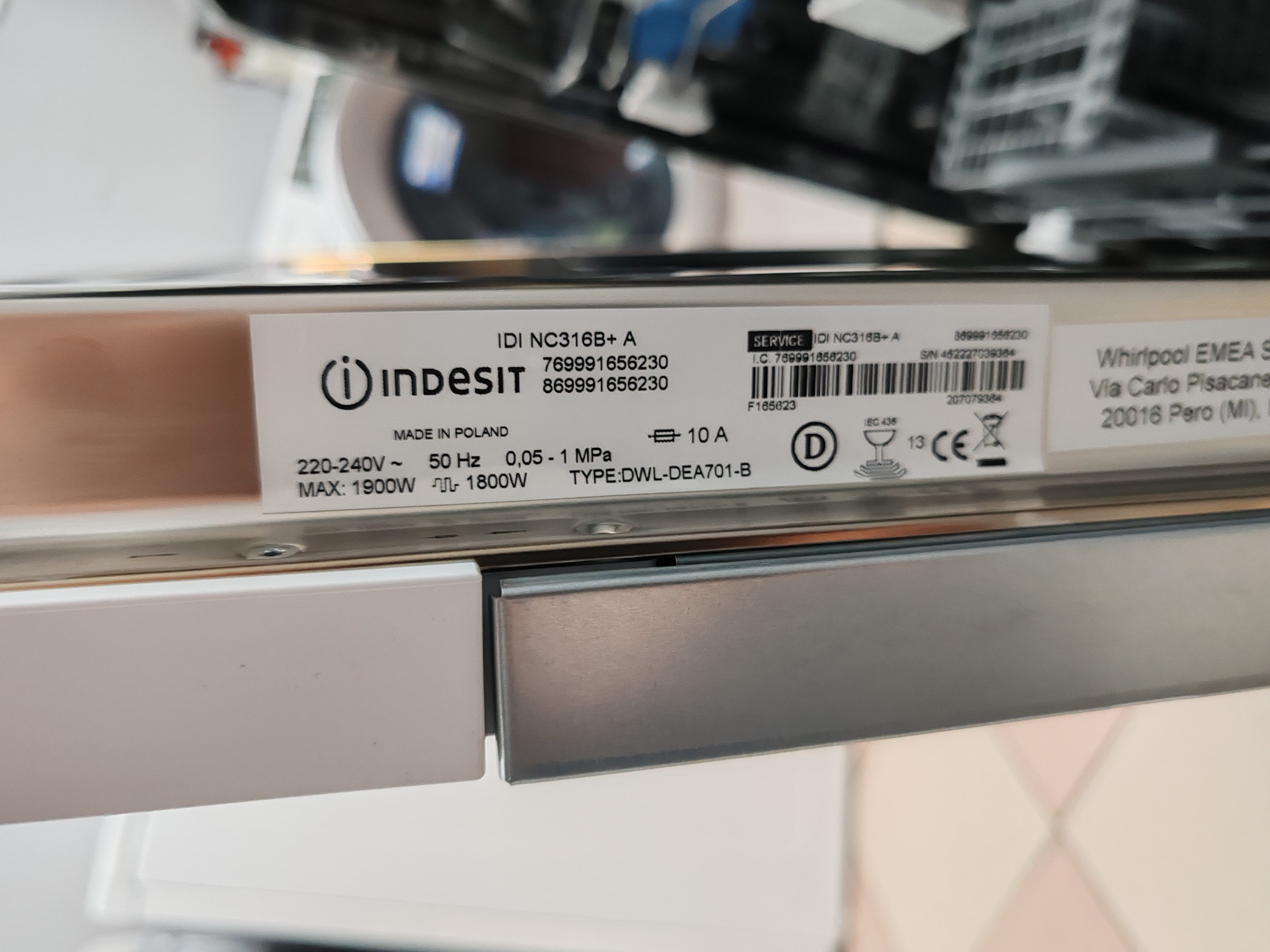 Ugradna sudo mašina Indesit IDI NC316B+A , 13 komple