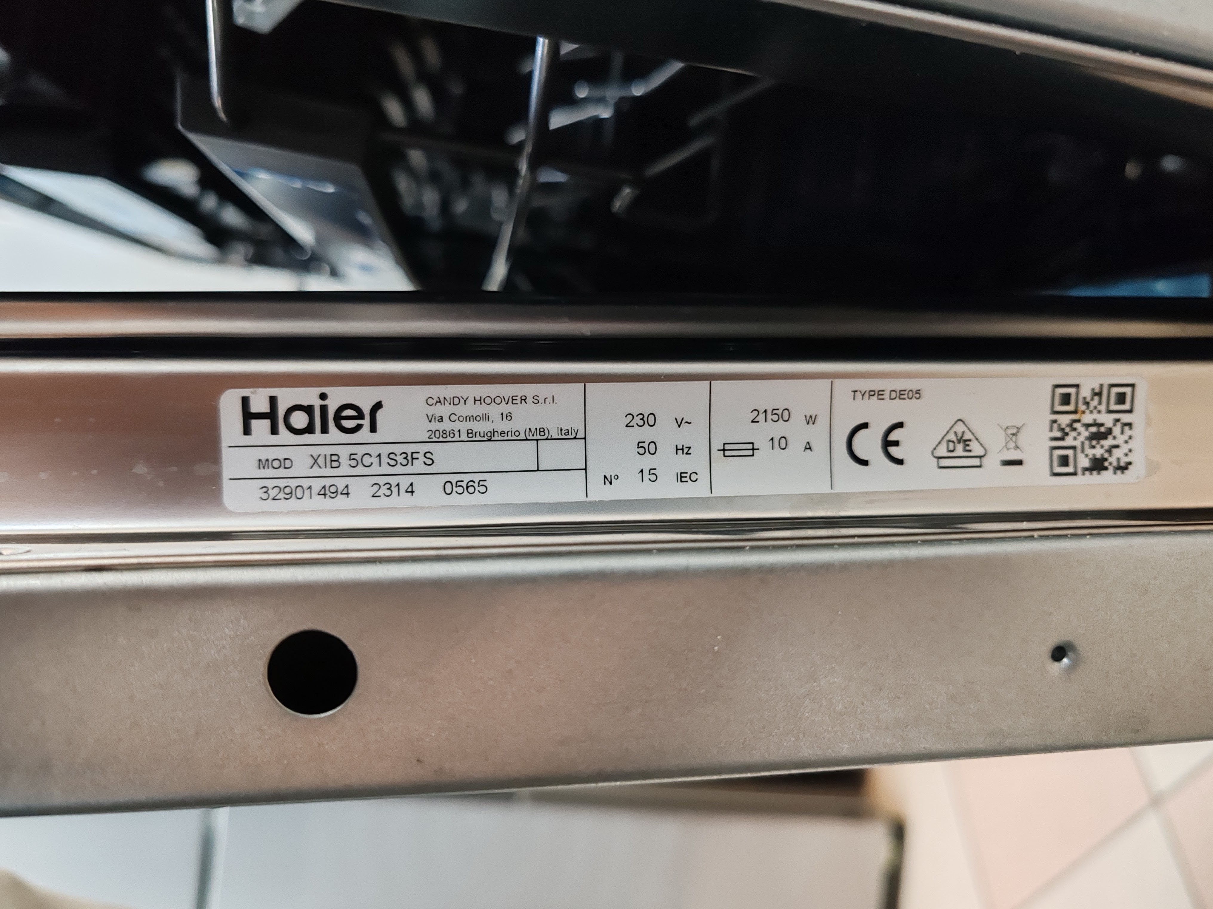 Ugradna Sudo mašina NOVA Haier XIB 5C1S3FS , 15 kompleta