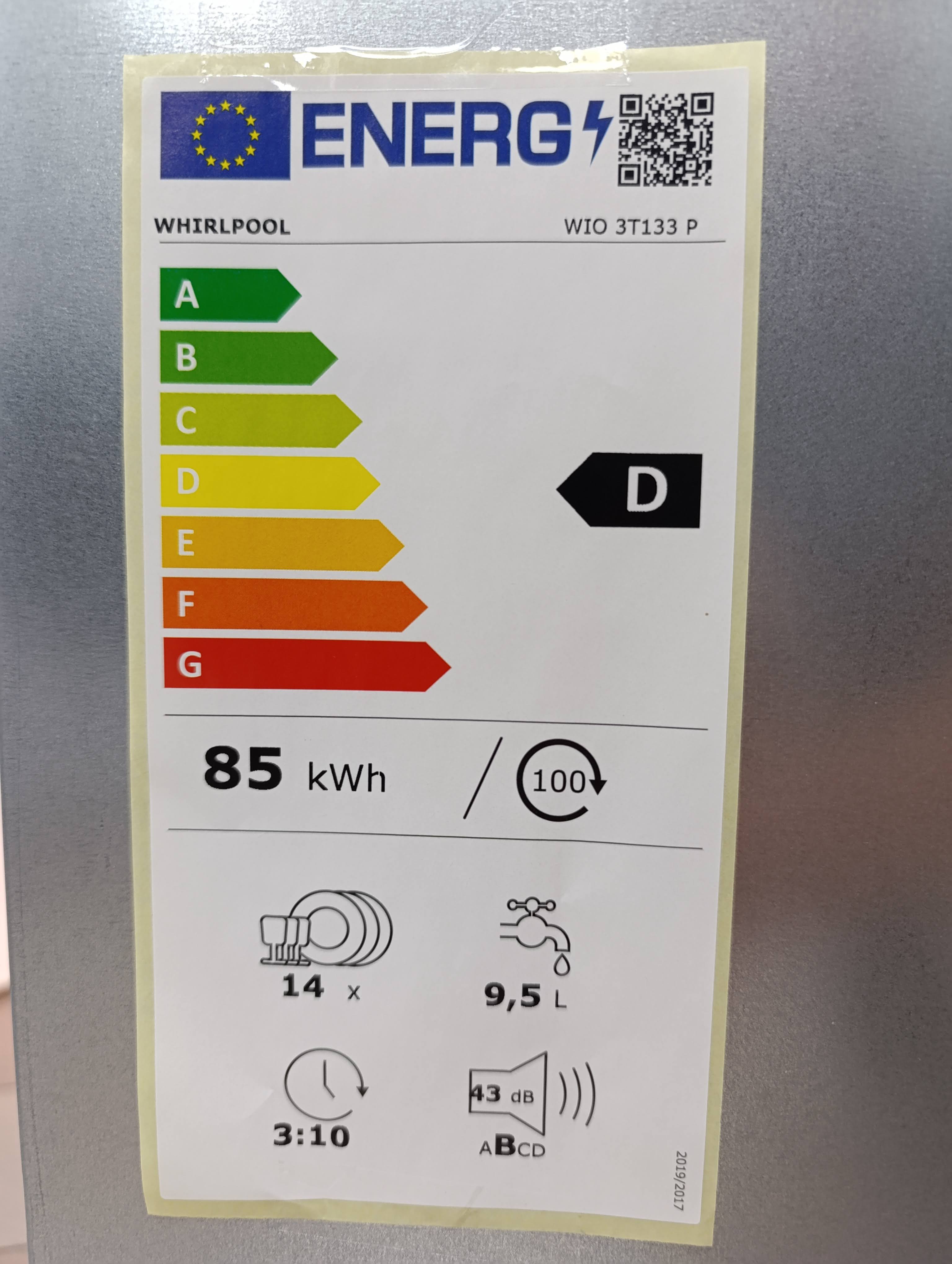 Ugradna Sudo mašina Whirlpool WIO 3T133P, 14kompleta