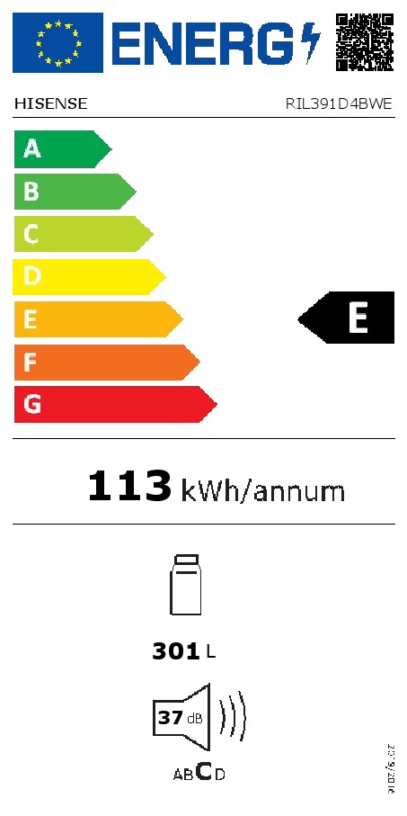 Ugradni Frižider Hisense RIL391D4BWE , 177 cm