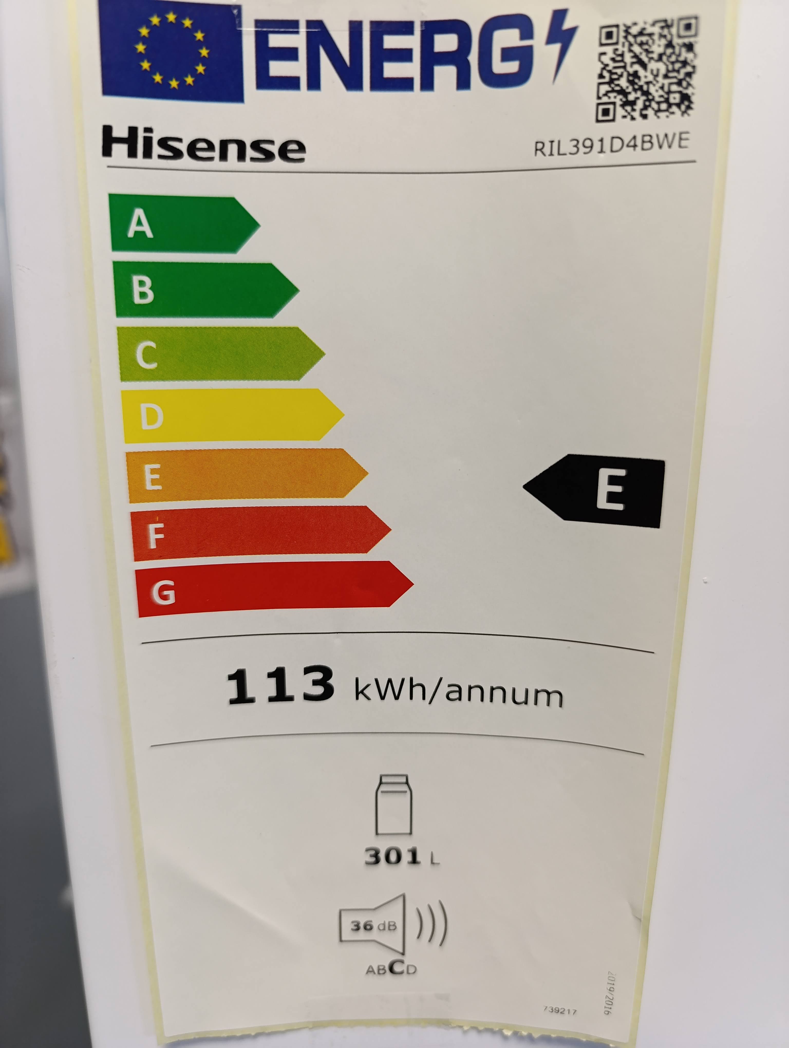 Ugradni Frižider Hisense RIL391D4BWE , 177 cm