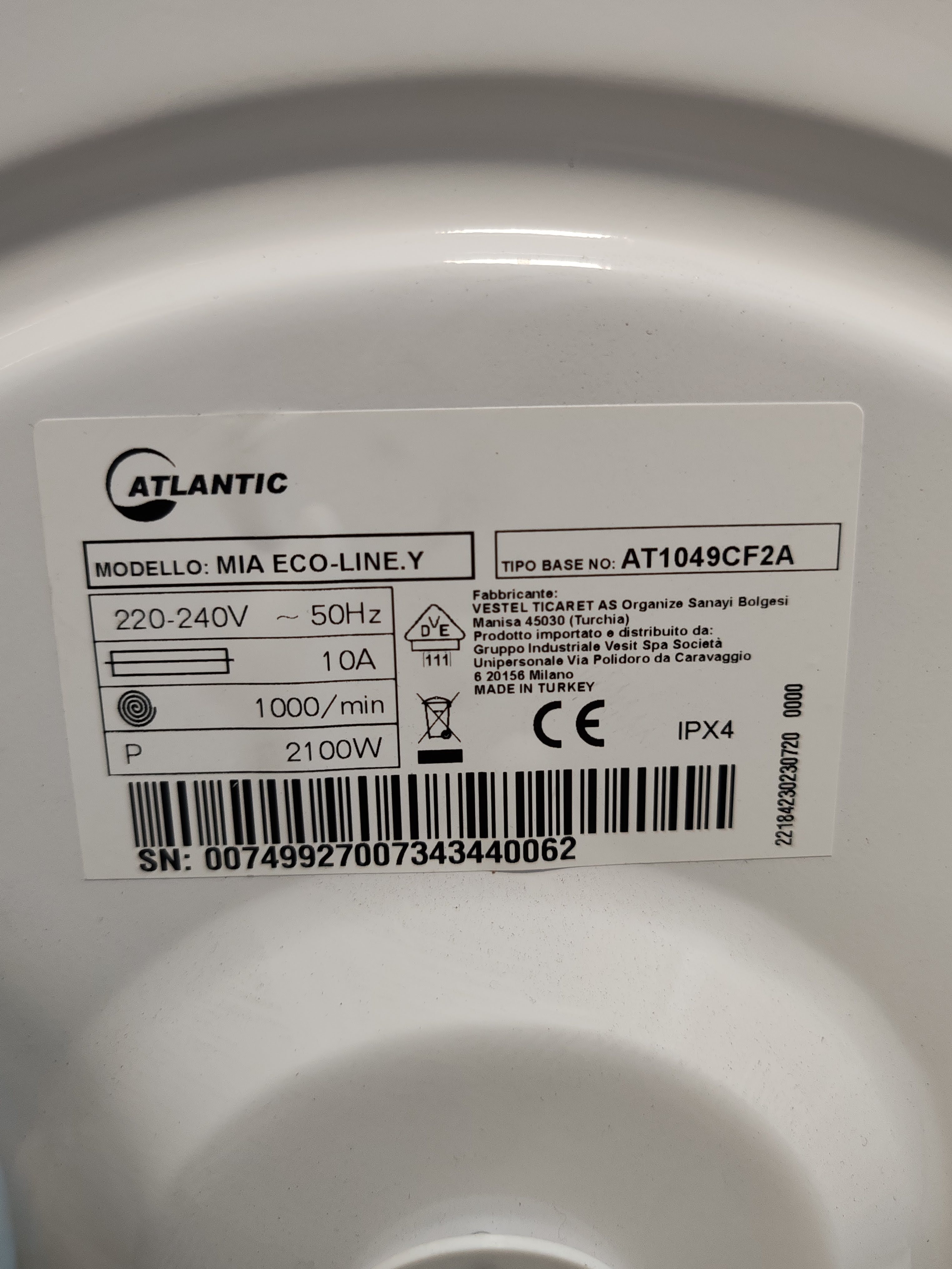 Veš mašina Atlantic MIA ECO-LINE.Y , 7 kg