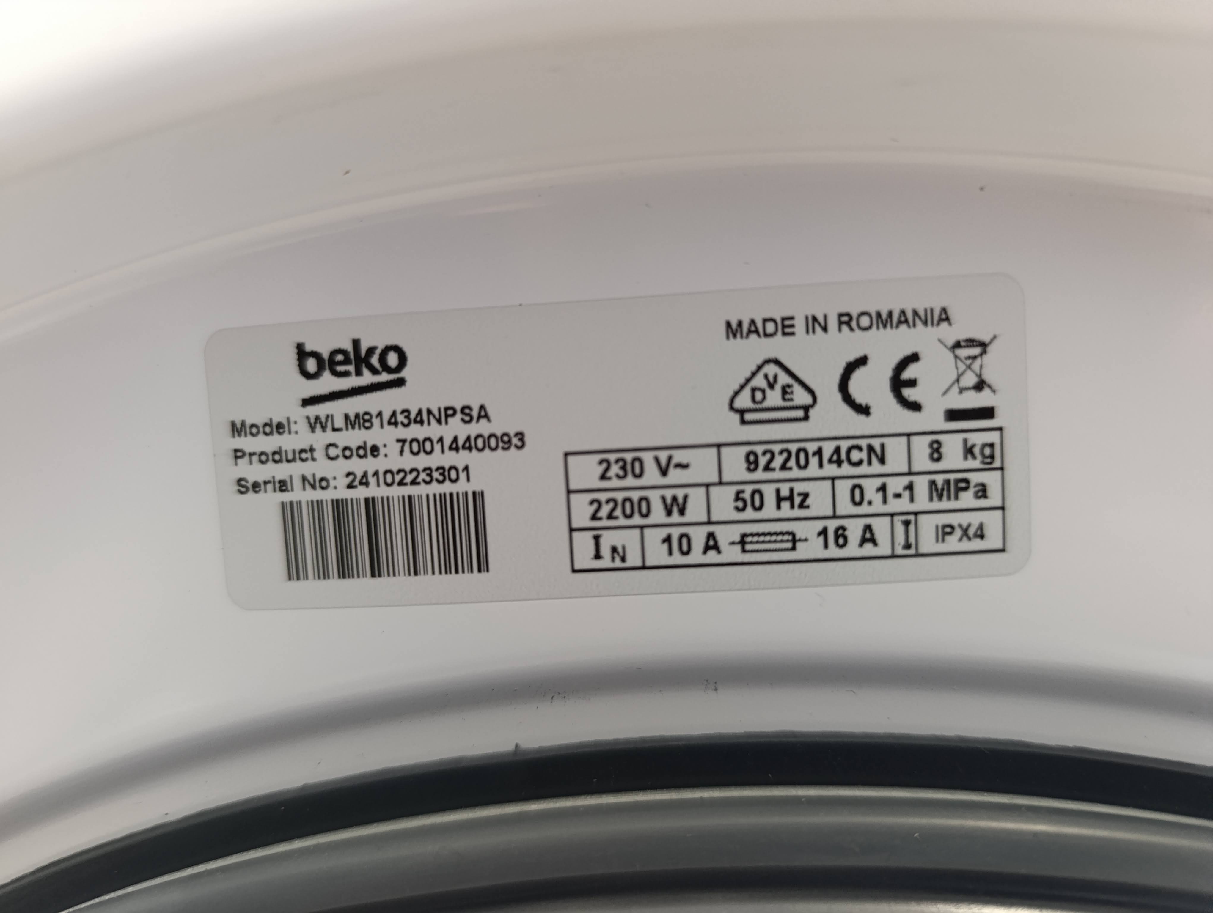 Veš mašina Beko WLM81434NPSA , 8 kg.