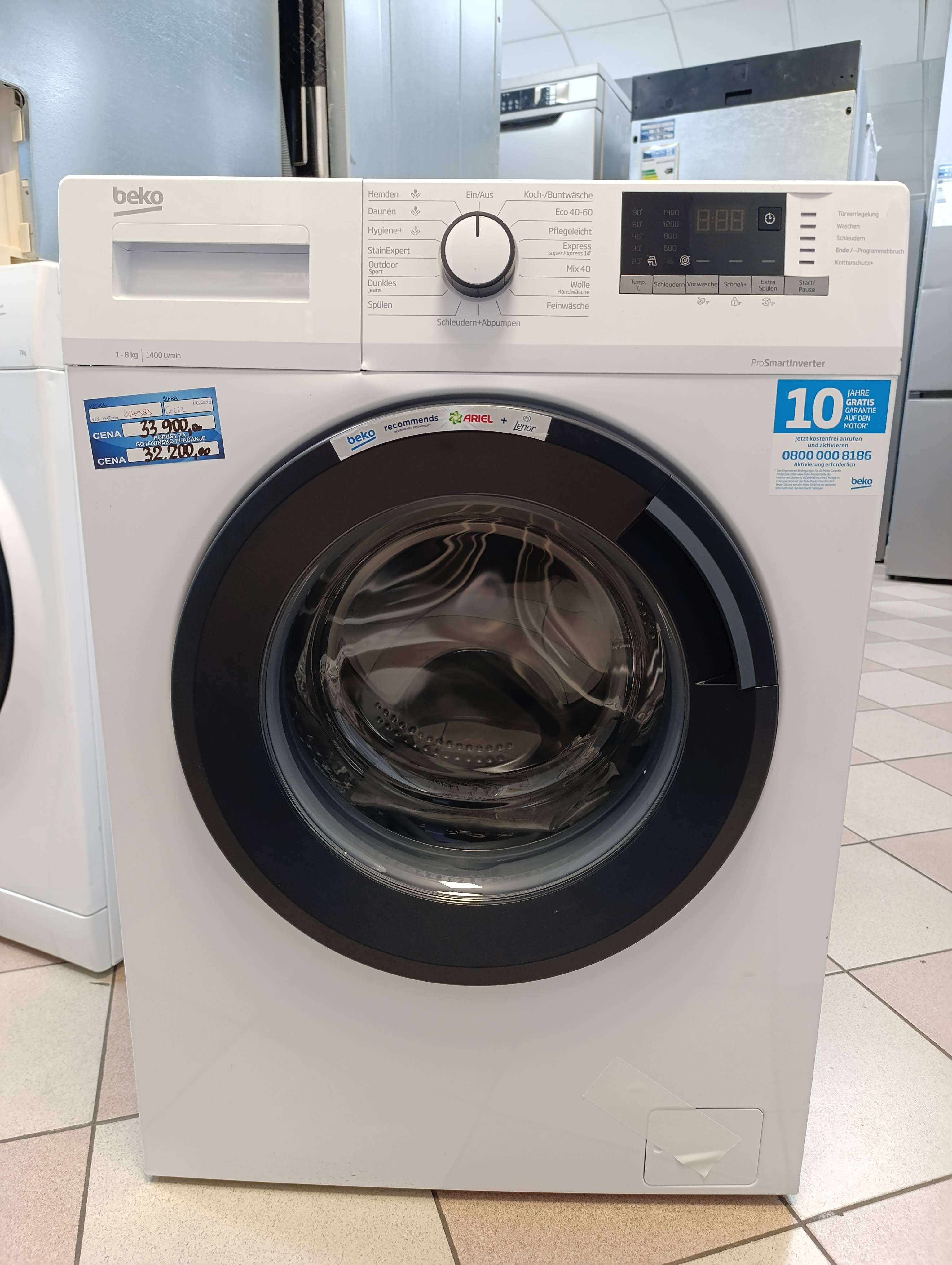 Veš mašina Beko WLM81434NPSA , 8 kg.