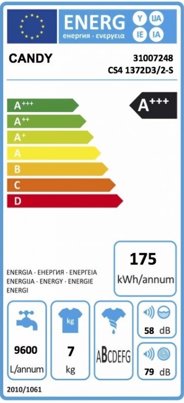 Veš mašina Candy CS4 1372D3/2-S, 7kg, slim