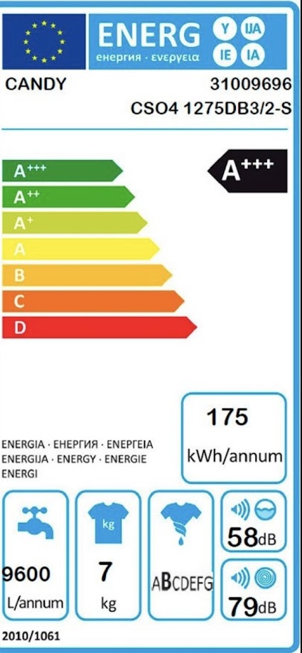 Veš mašina Candy CSO4 1275DB3/2-S, 7kg, slim