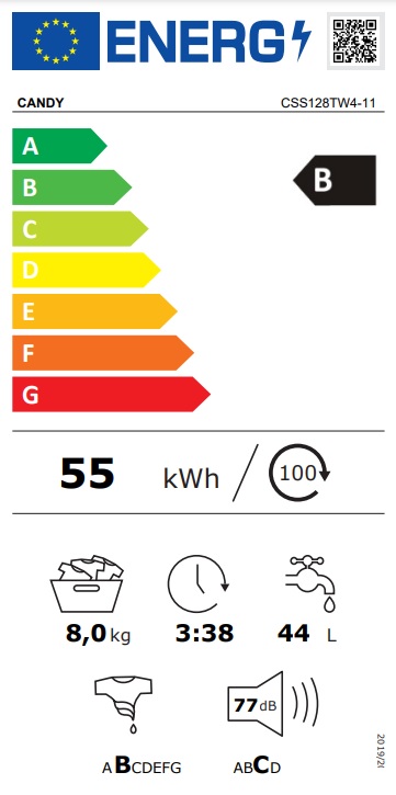 Veš mašina Candy CSS128TW4-11 , 8 kg