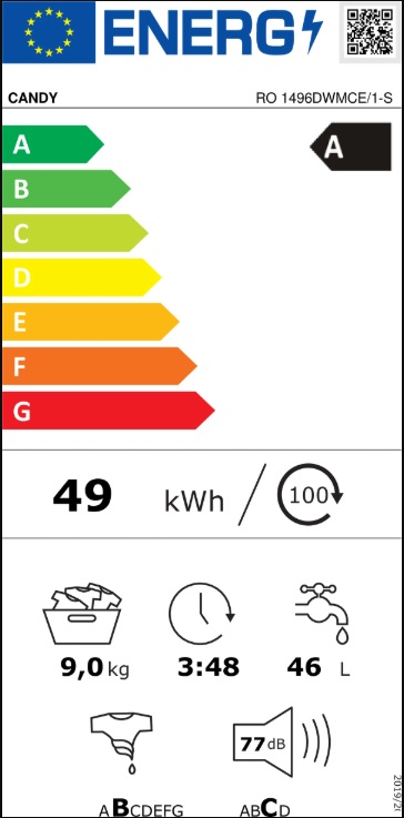 Veš Mašina Candy RO 1496DWMCE/1-S , 9kg